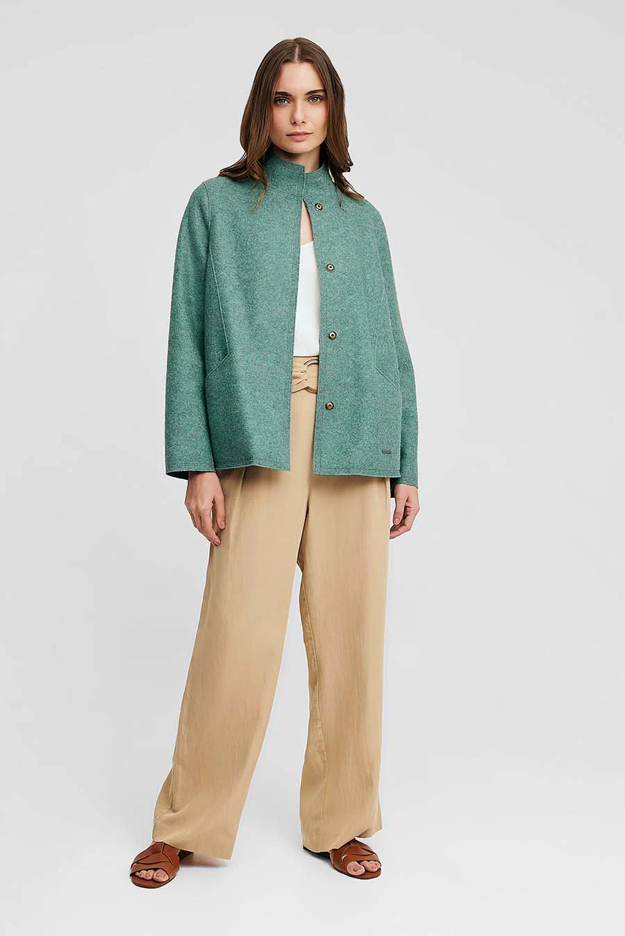 Weasly Coat Alpaca Color Green - Image 4