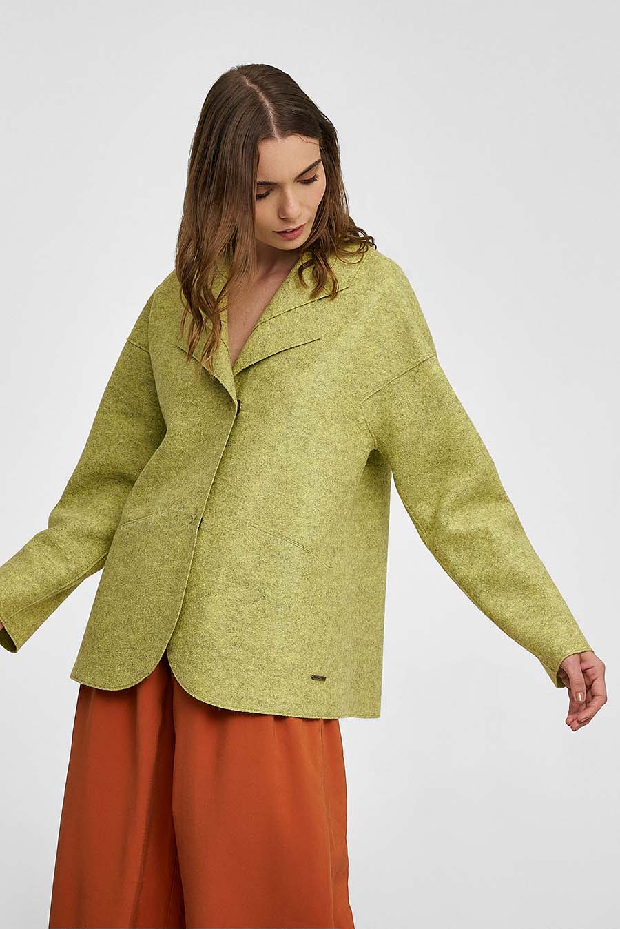 Who Coat Alpaca Color Green - Image 2