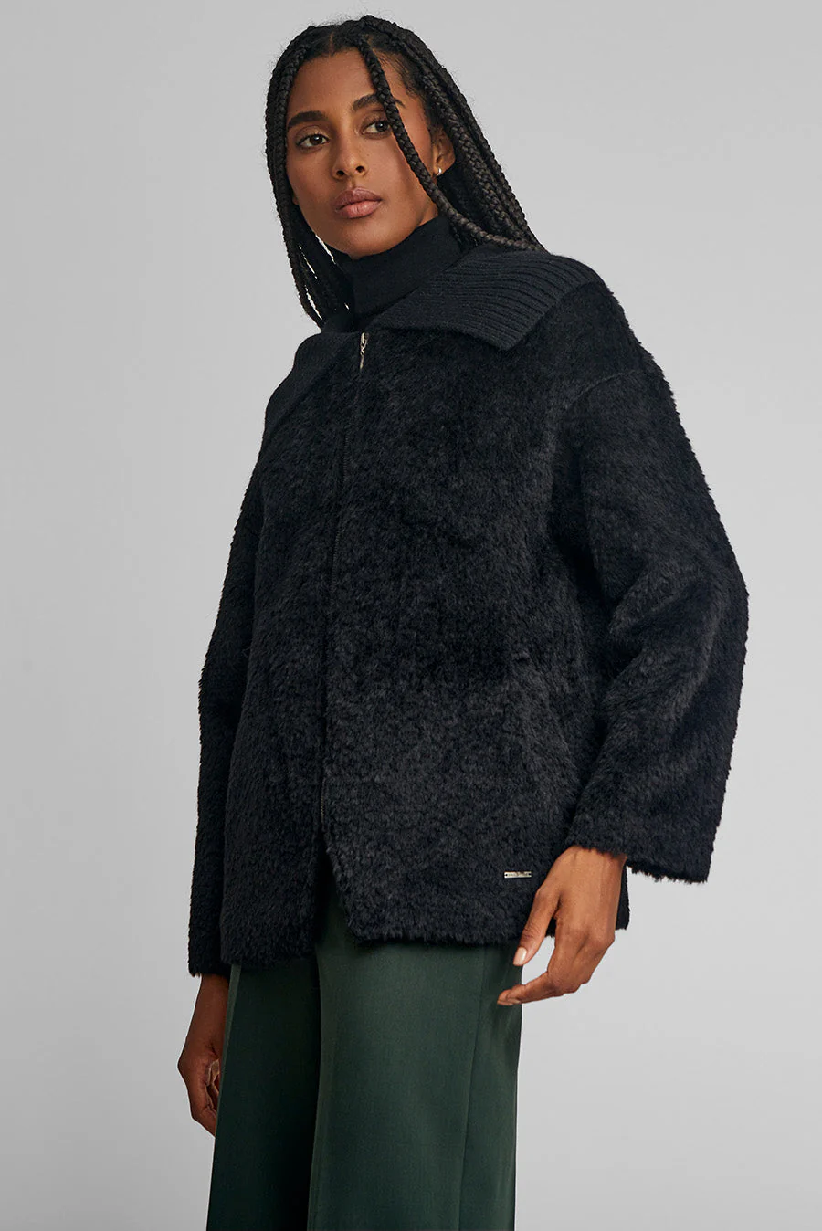 Willma Coat Suri Alpaca & Wool Color Black - Image 2