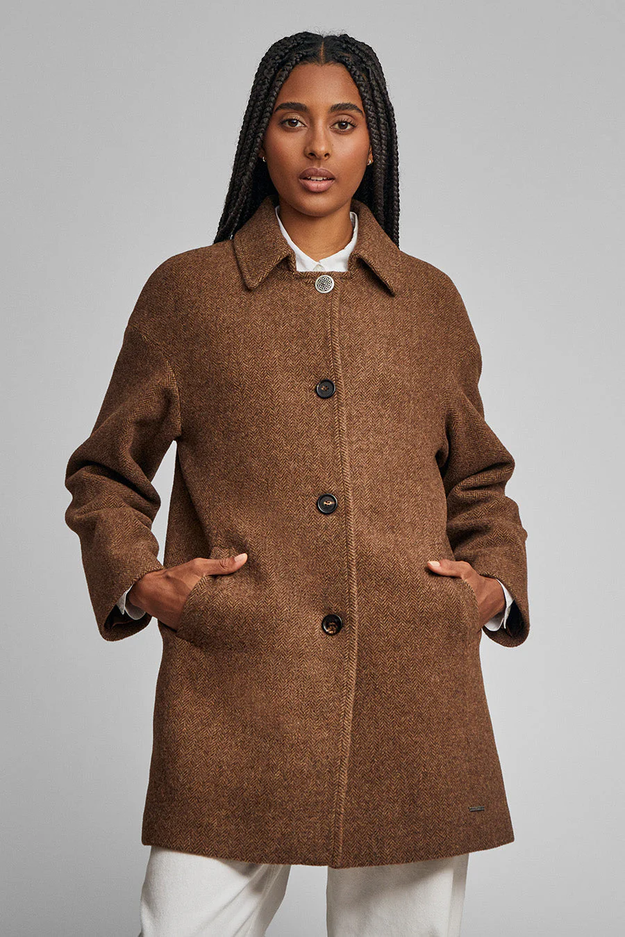 Windy Coat Baby Alpaca Color Marron - Image 2