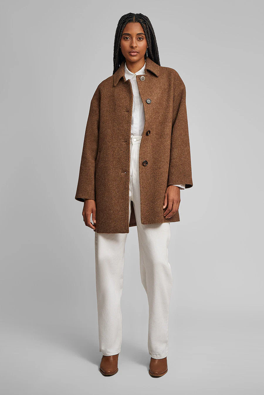 Windy Coat Baby Alpaca Color Marron - Image 4