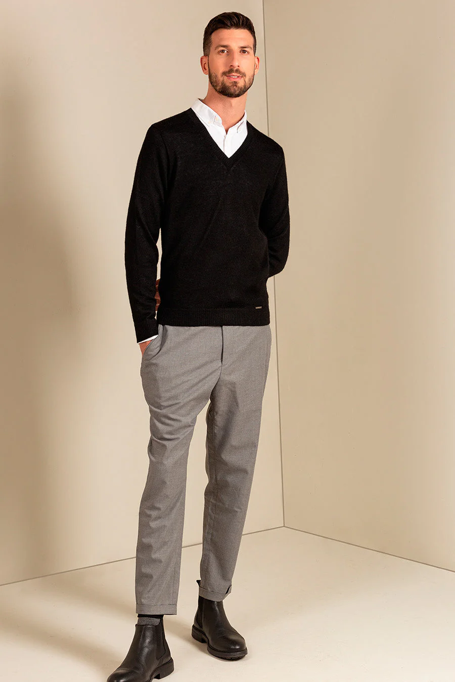 Alan Sweater Baby Alpaca Color Black - Image 3