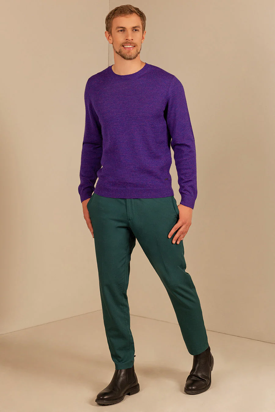 Alaska Sweater Baby Alpaca Color Purple - Image 3