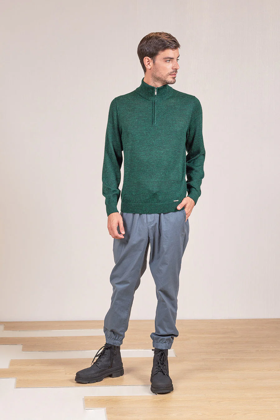 Albert Sweater Baby Alpaca Color Spruce - Image 3