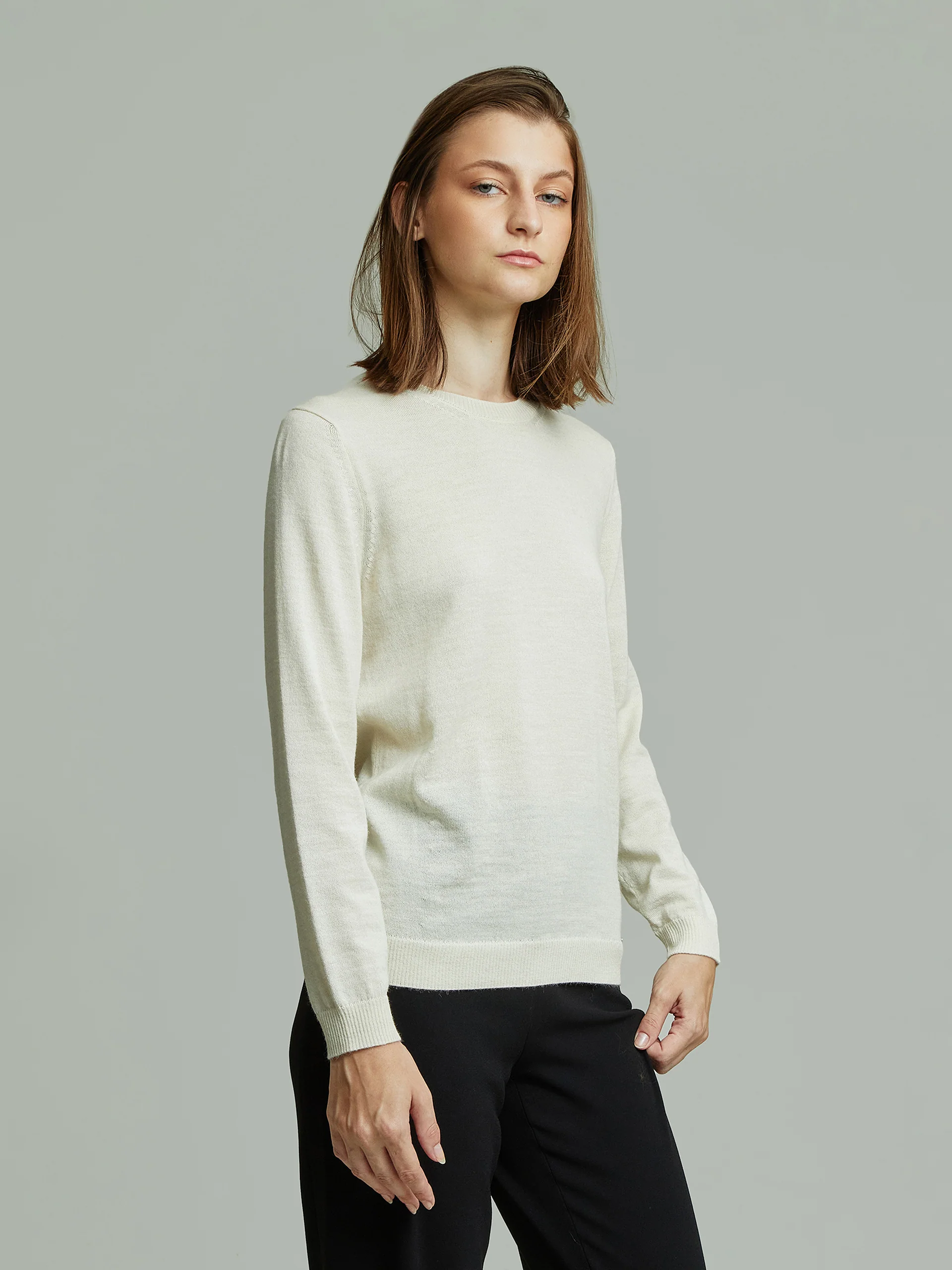 Alexia Sweater Baby Alpaca Color Ecru - Image 2