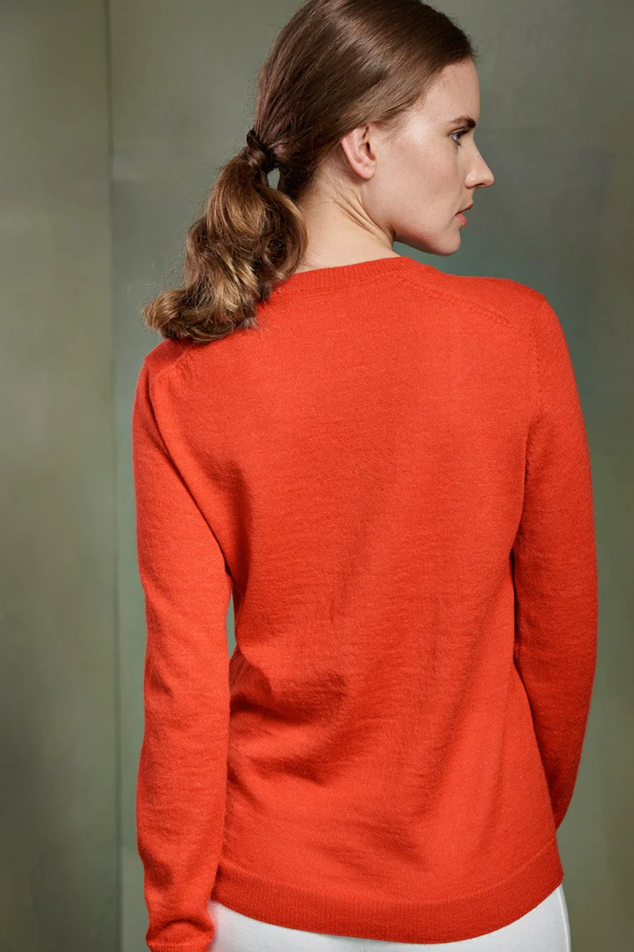 Alicia Sweater Baby Alpaca Color Redorange - Image 2