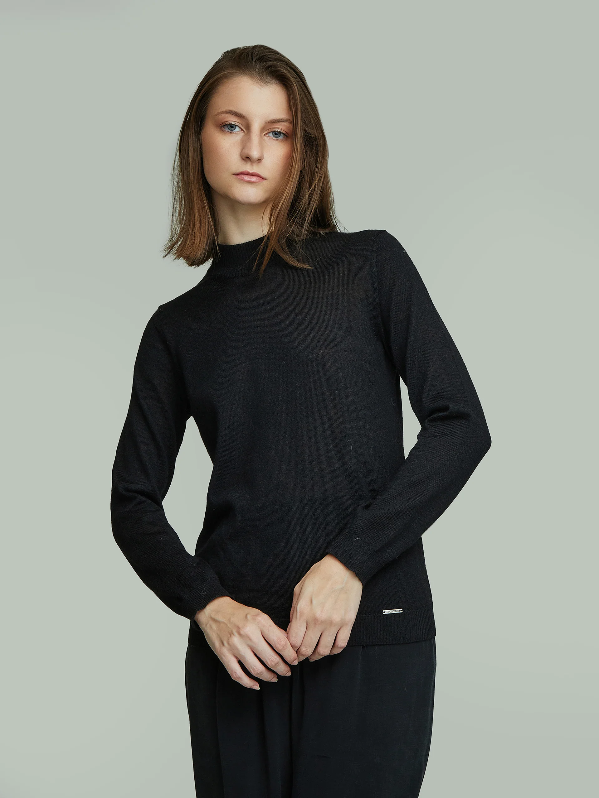 Anahi Sweater Baby Alpaca Color Black - Image 2