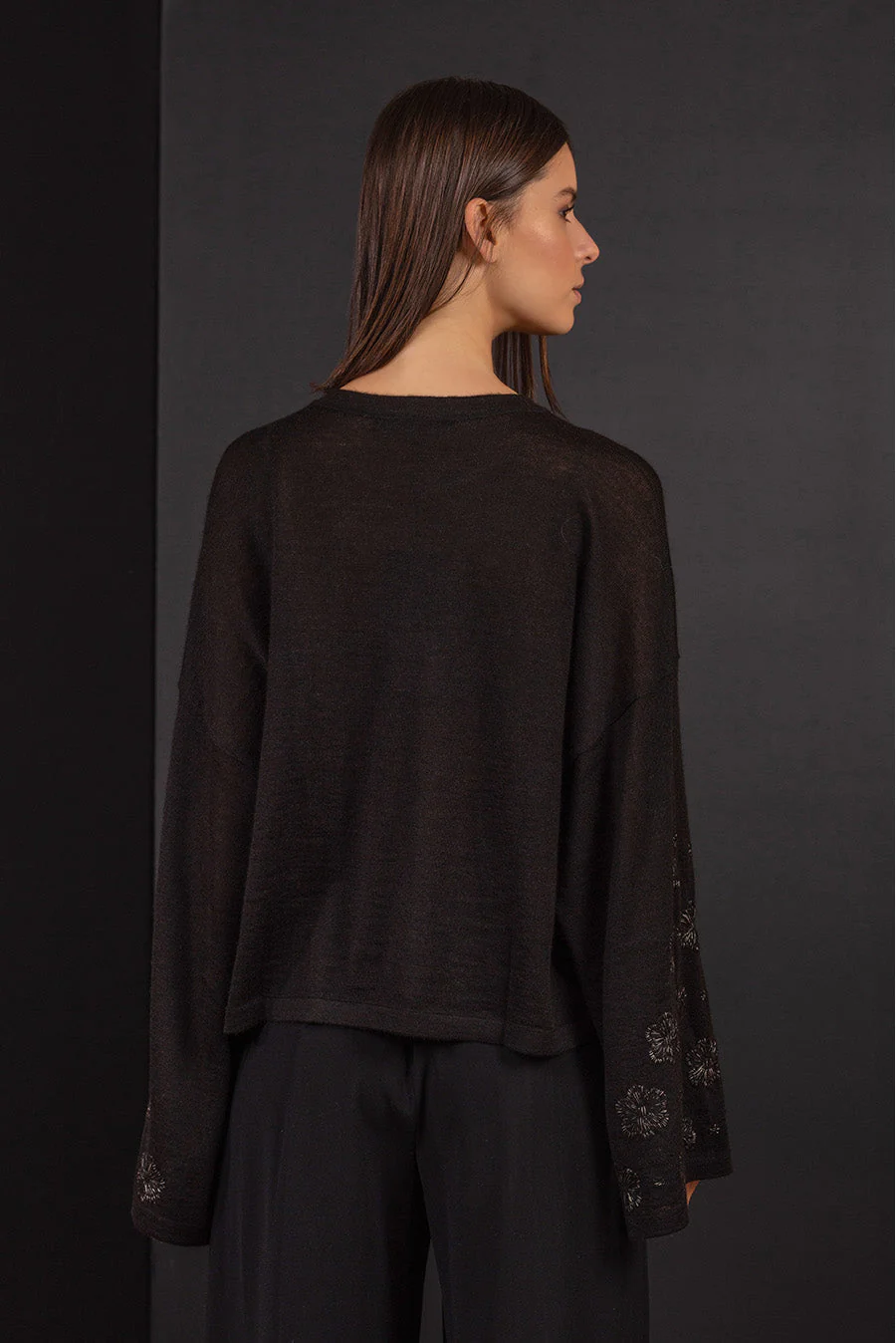 Baku Sweater Baby Alpaca Black Color Black - Image 2