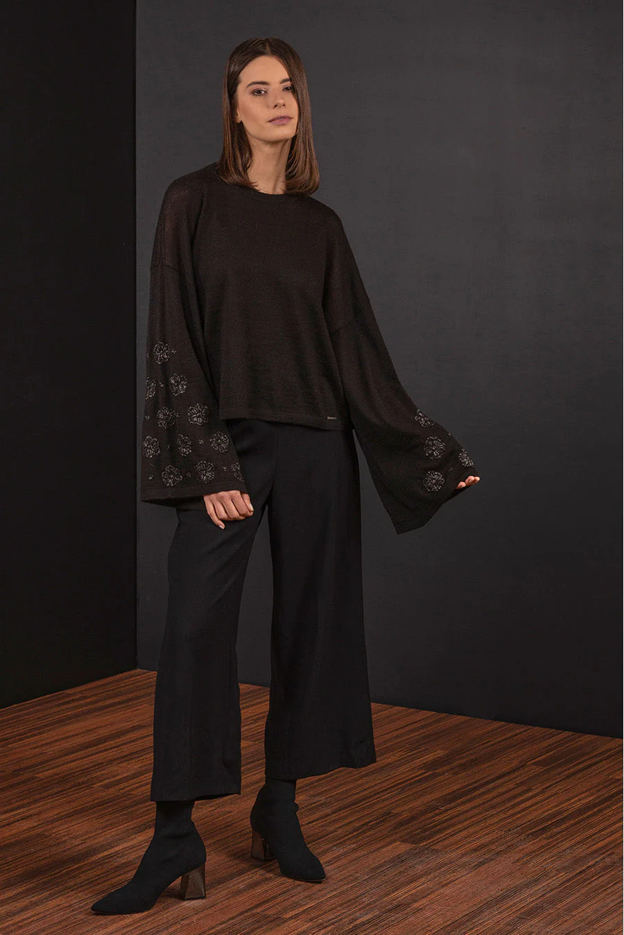 Baku Sweater Baby Alpaca Black Color Black - Image 3
