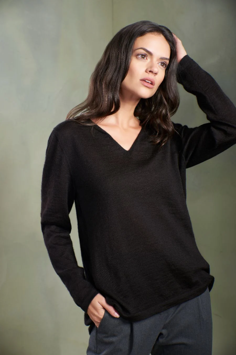 Ballet Sweater Baby Alpaca Black Color Black