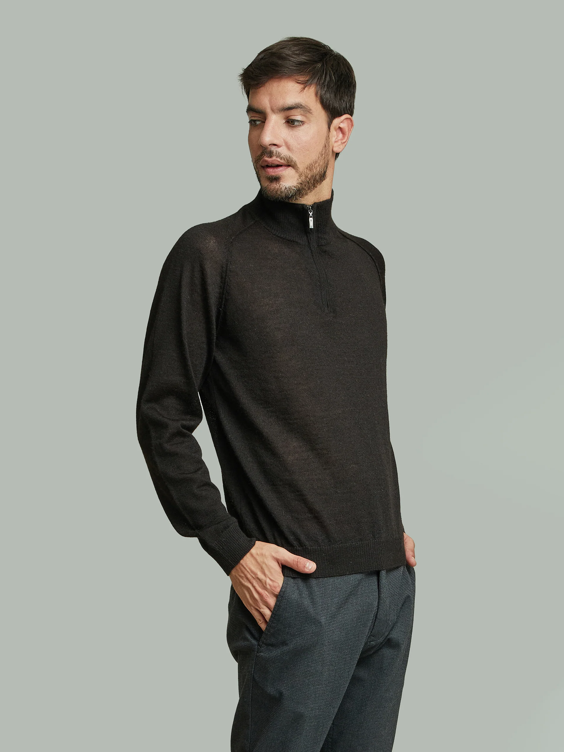 Beatle Sweater Baby Alpaca Black Color Black - Image 2
