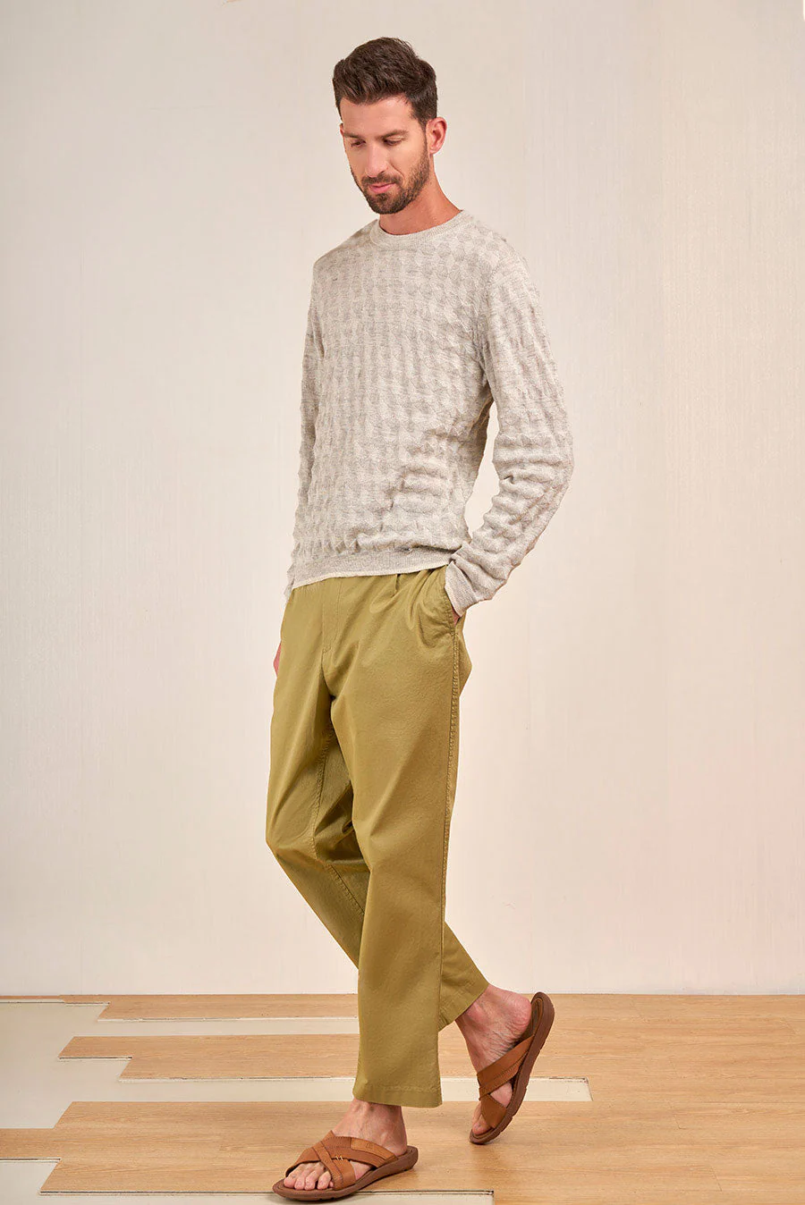 Vasquez Sweater Baby Alpaca Color Penguin&Ecru - Image 3
