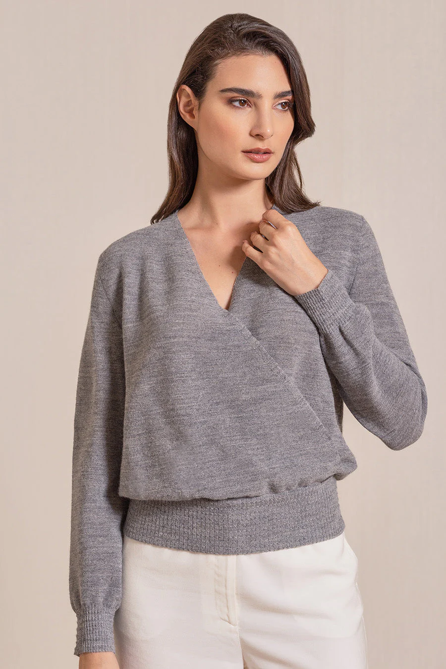 Violin Sweater Baby Alpaca Color Smoke