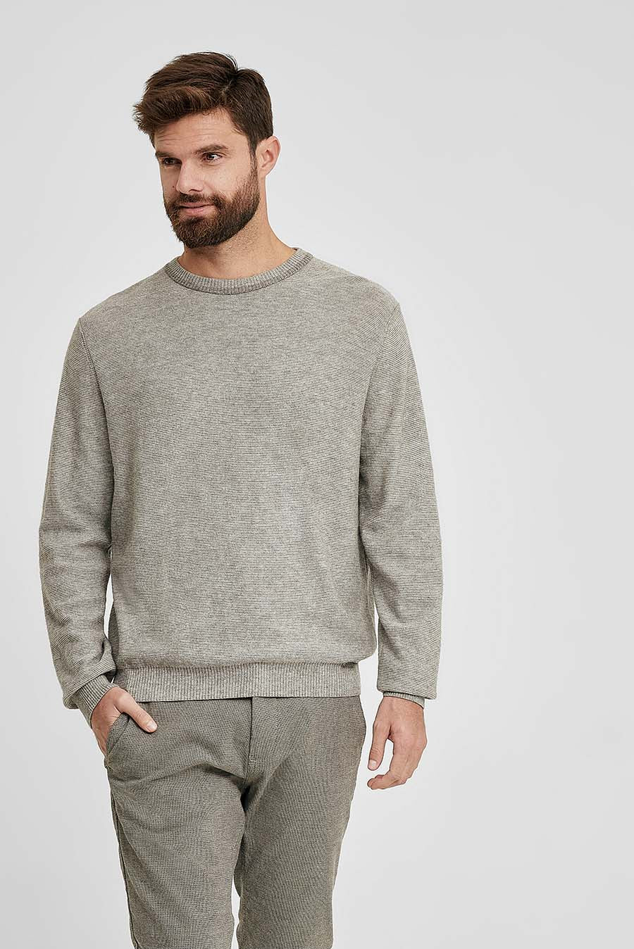 Walburg Sweater Cotton & Baby Alpaca Color Grey - Image 2