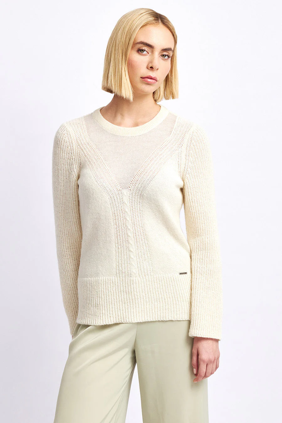 Wayra Sweater Baby Alpaca Color Ecru - Image 2