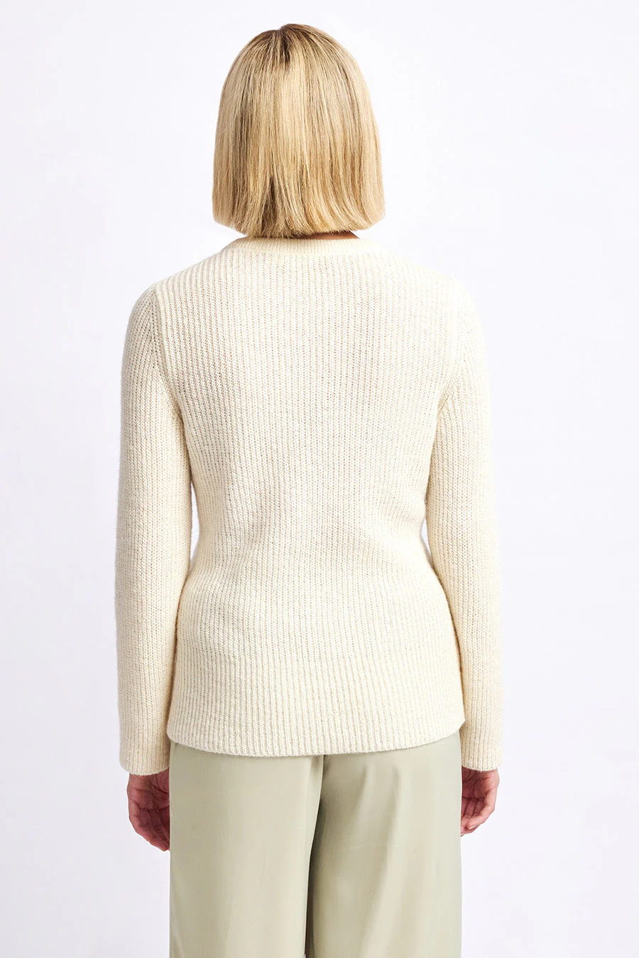 Wayra Sweater Baby Alpaca Color Ecru - Image 3