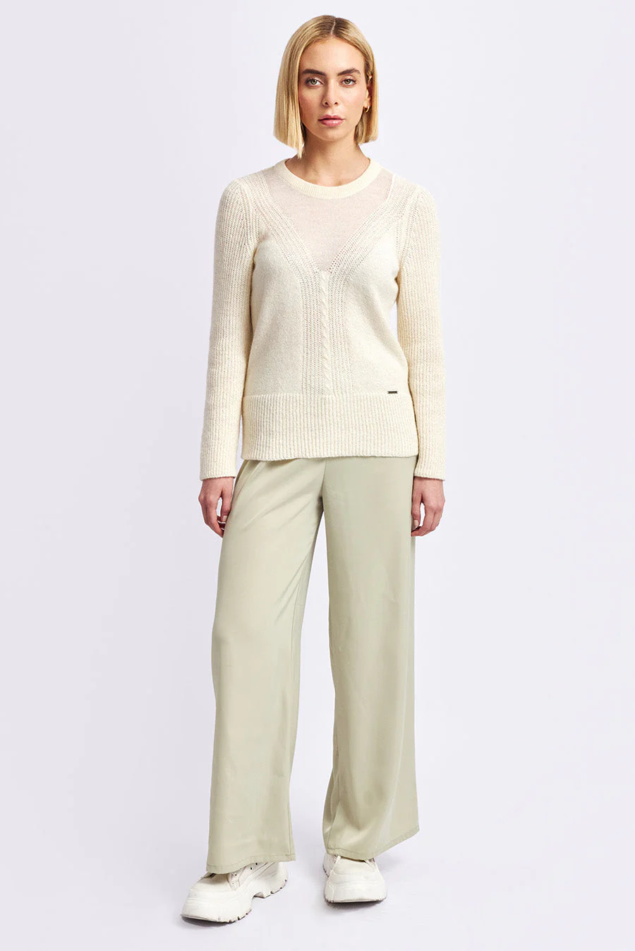 Wayra Sweater Baby Alpaca Color Ecru - Image 4