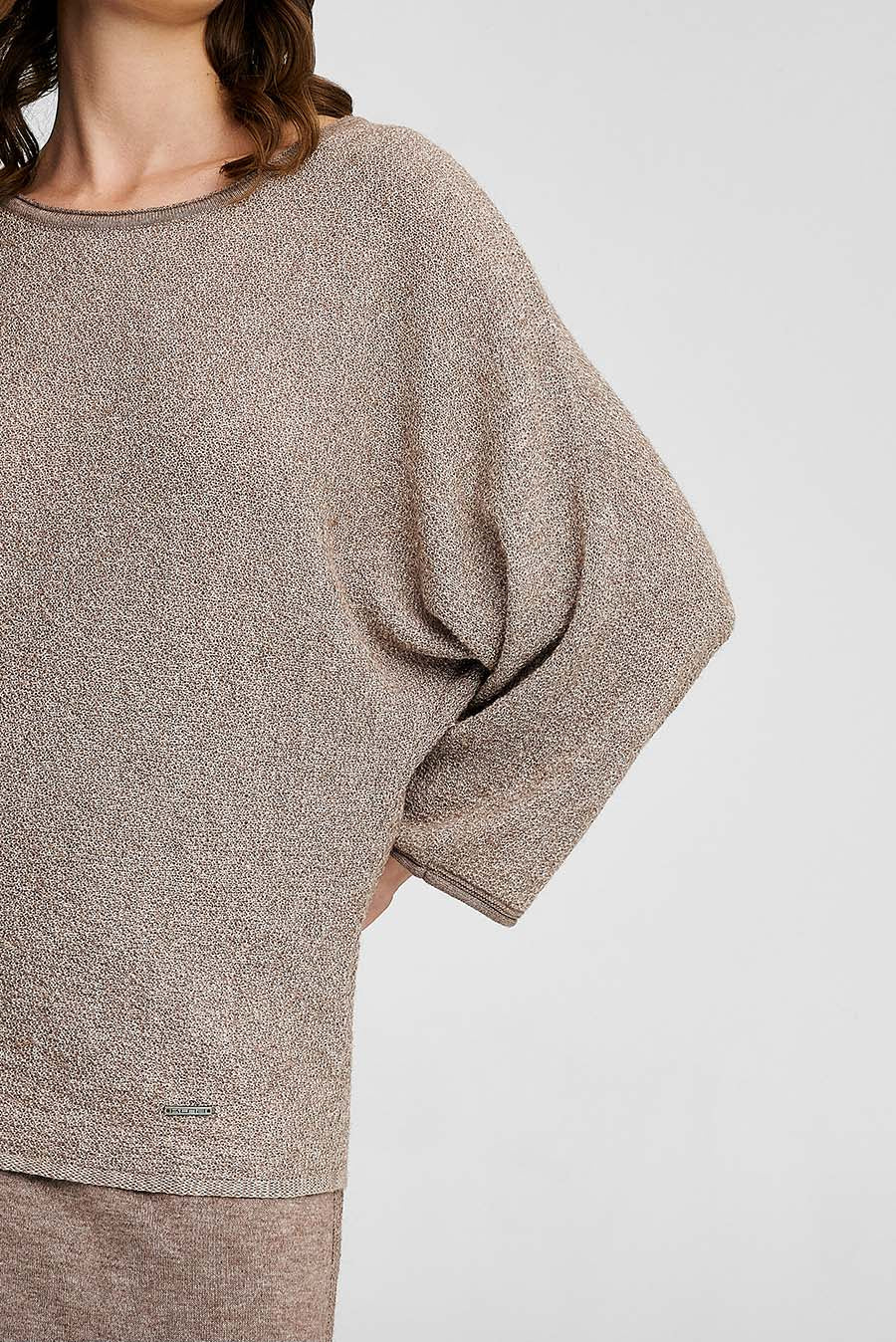 Weave Sweater Cotton & Baby Alpaca Color Beige - Image 5