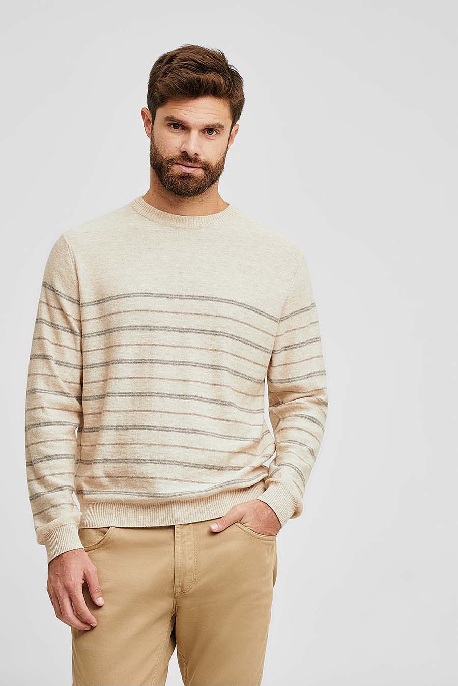 Westminster Sweater Cotton & Baby Alpaca Color Beige - Image 2