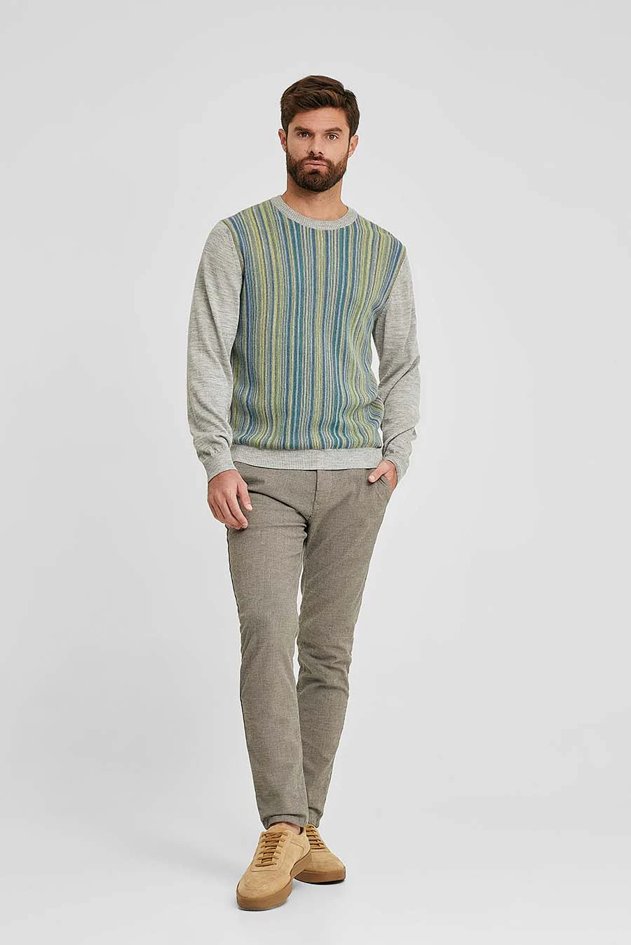 Whitman Sweater Cotton & Baby Alpaca Color Grey - Image 4