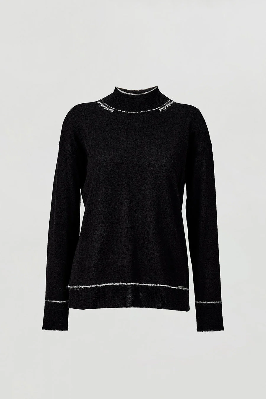 Wisdom Sweater Baby Alpaca Color B&W