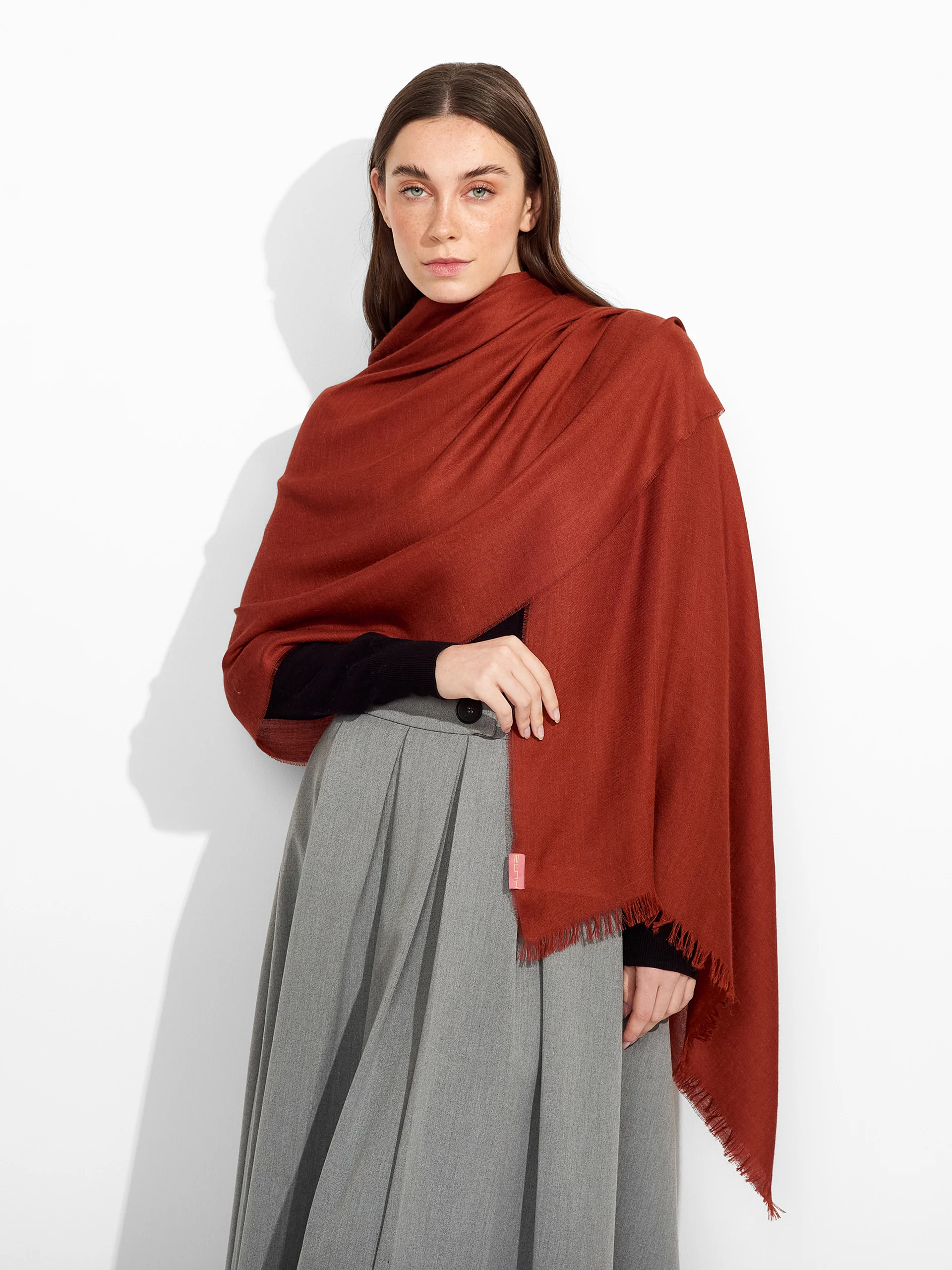 Teaberry Shawl Baby Alpaca Color Brown