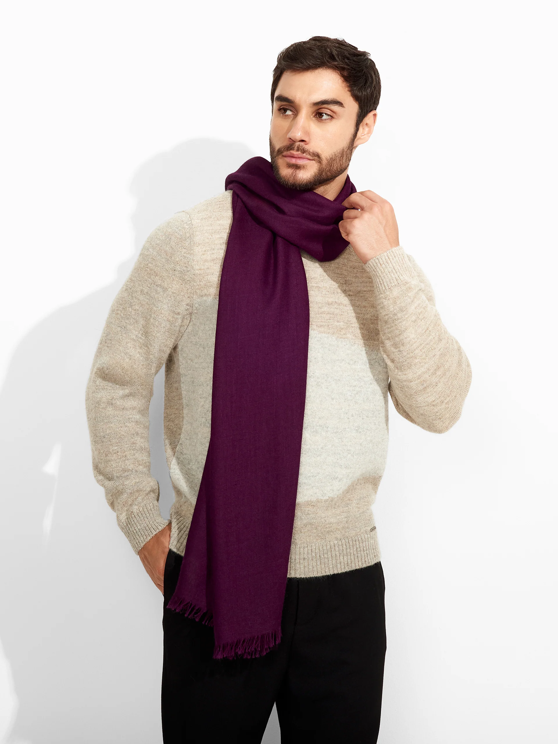 Teaberry Shawl Baby Alpaca Color Purple - Image 4