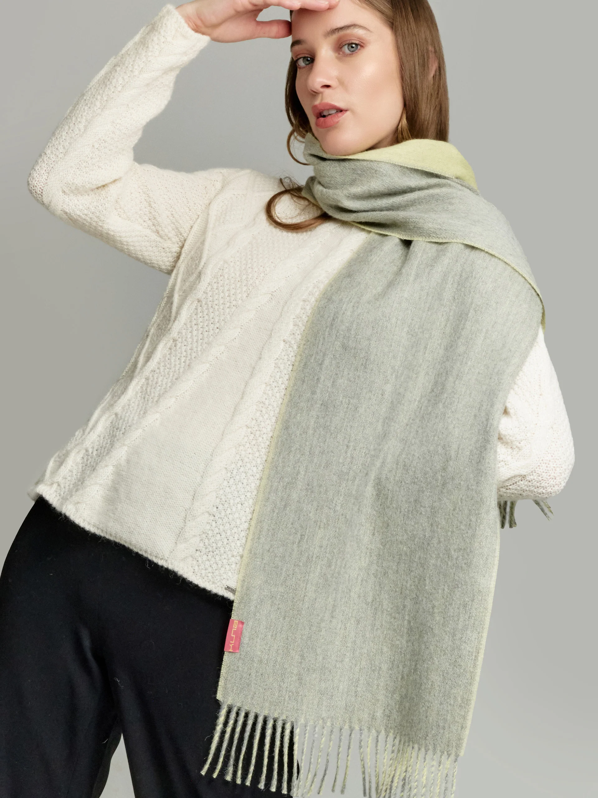 Tundra Scarf Baby Alpaca Color Green - Image 3