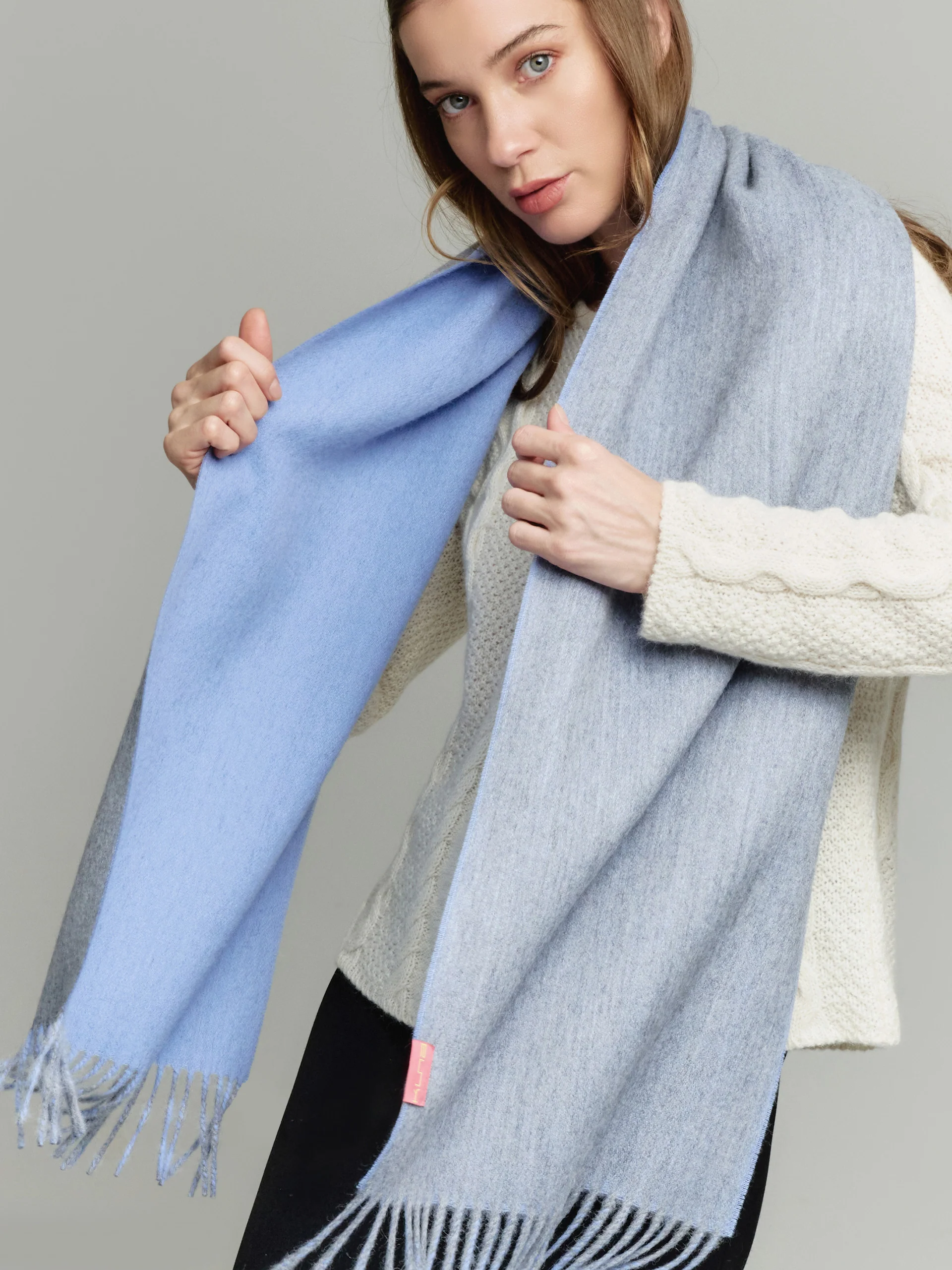 Tundra Scarf Baby Alpaca Color Light Blue - Image 3