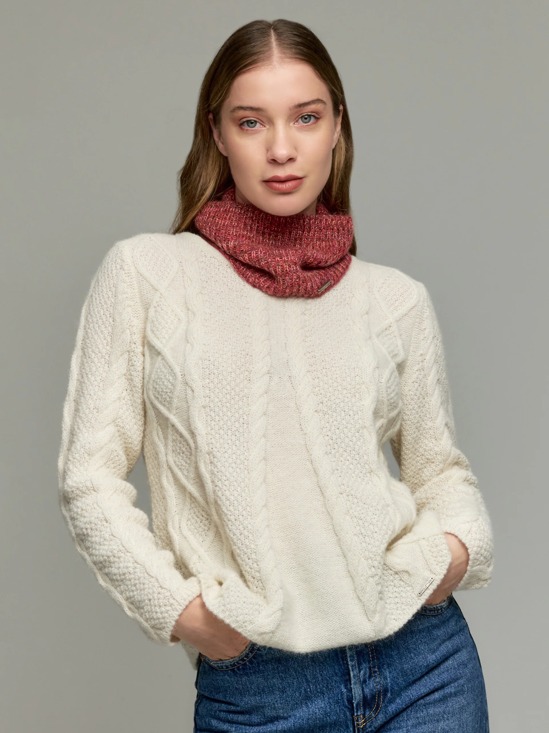 Ubicate Neck Scarf Baby Alpaca Color Red