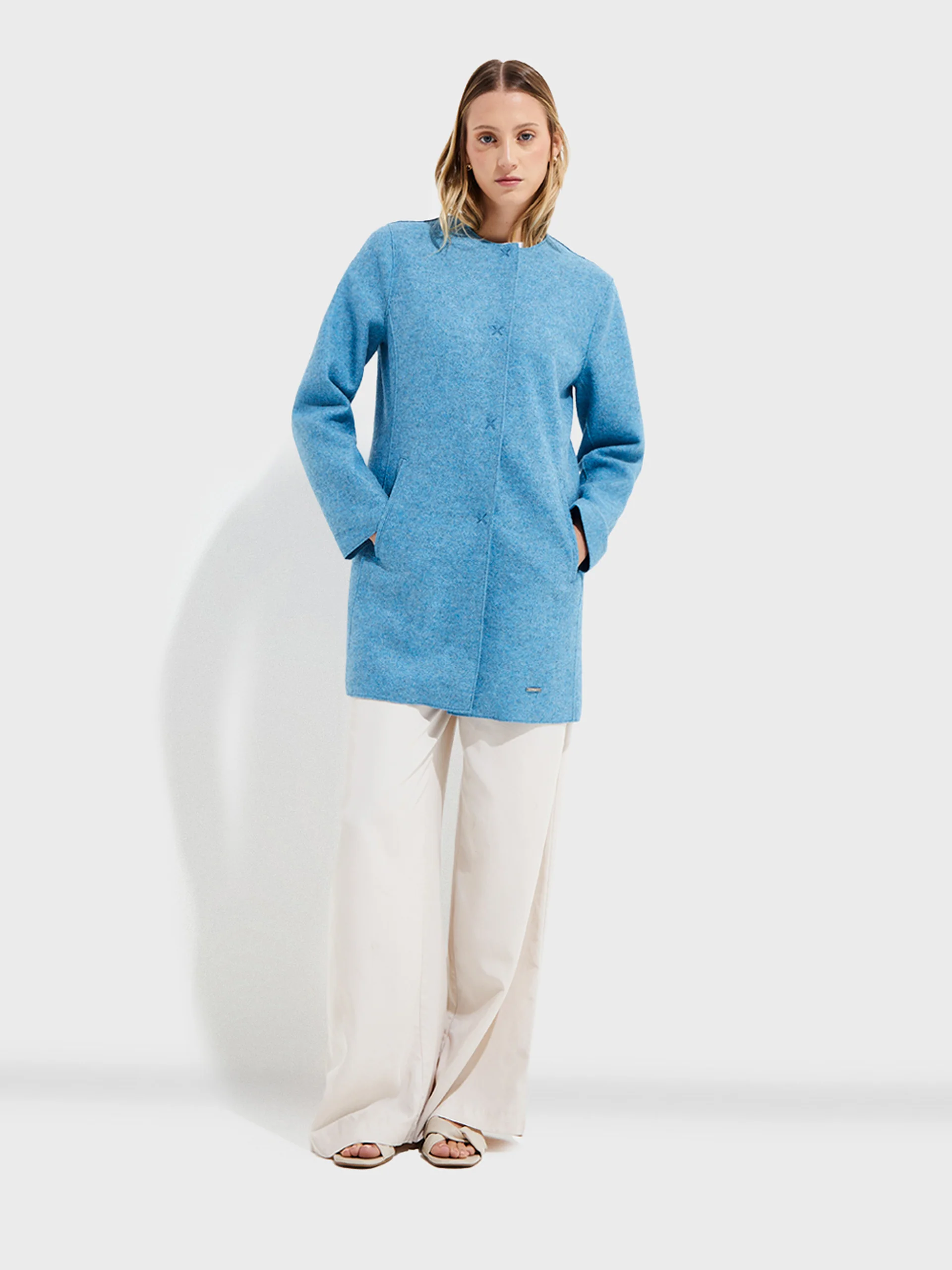 Urdina Coat Alpaca And Wool Color Blue - Image 4