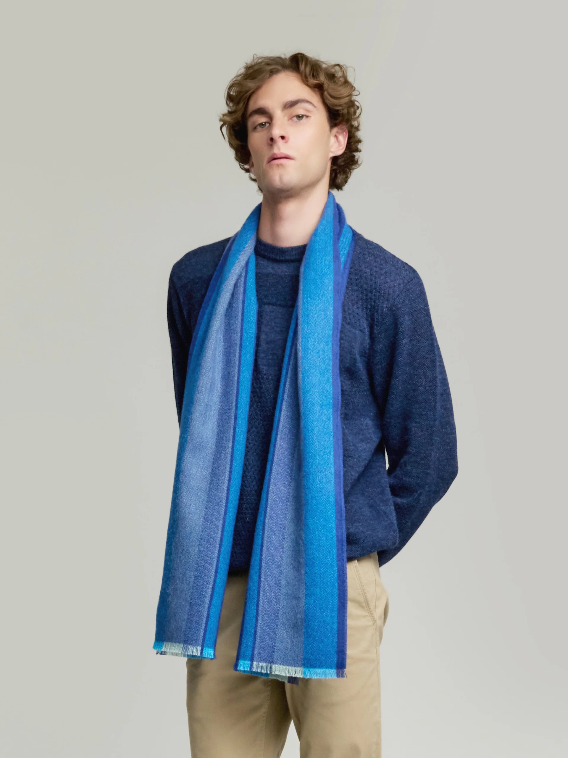 Valter Scarf Baby Alpaca Color Blue - Image 4