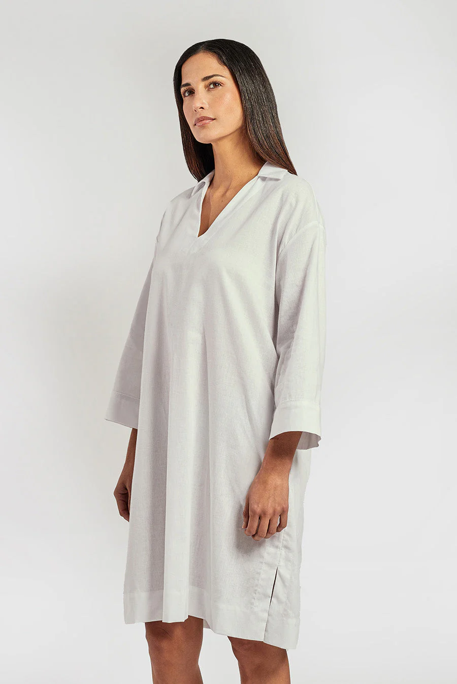 Vietnam Dress Linen Color White - Image 2