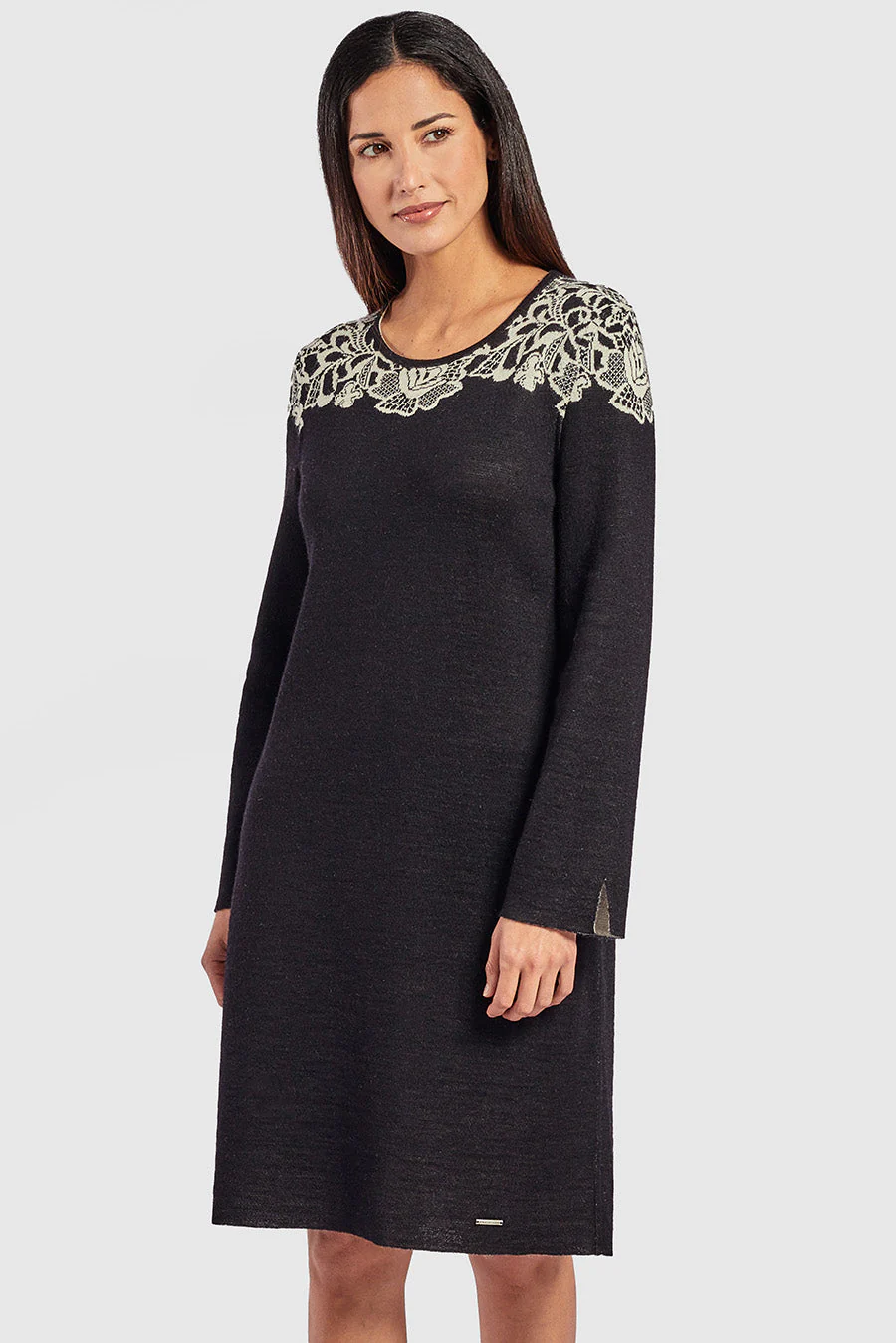Wanda Dress Baby Alpaca Color B&W - Image 2