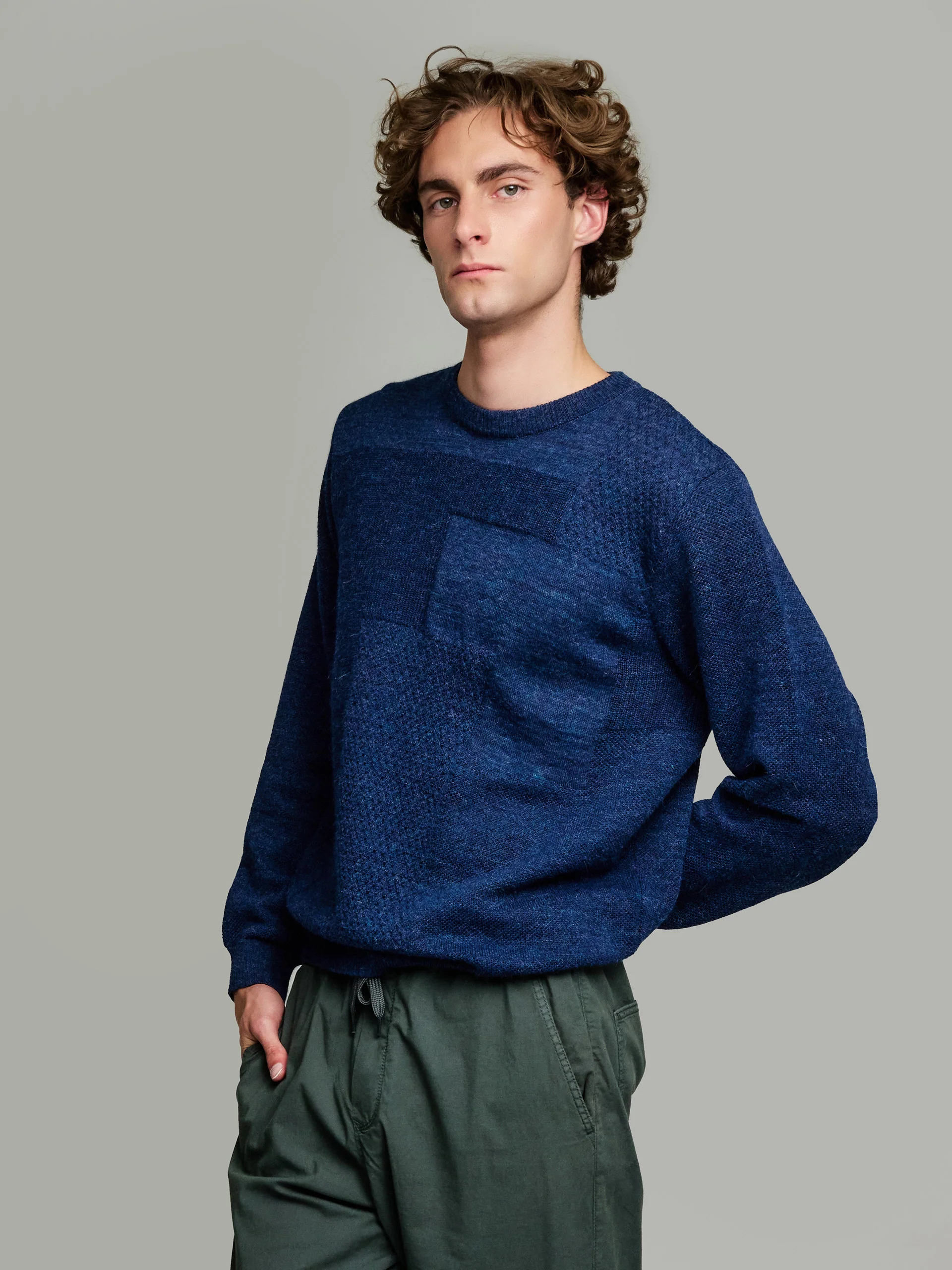 Yack Sweater Baby Alpaca Color Blue - Image 2