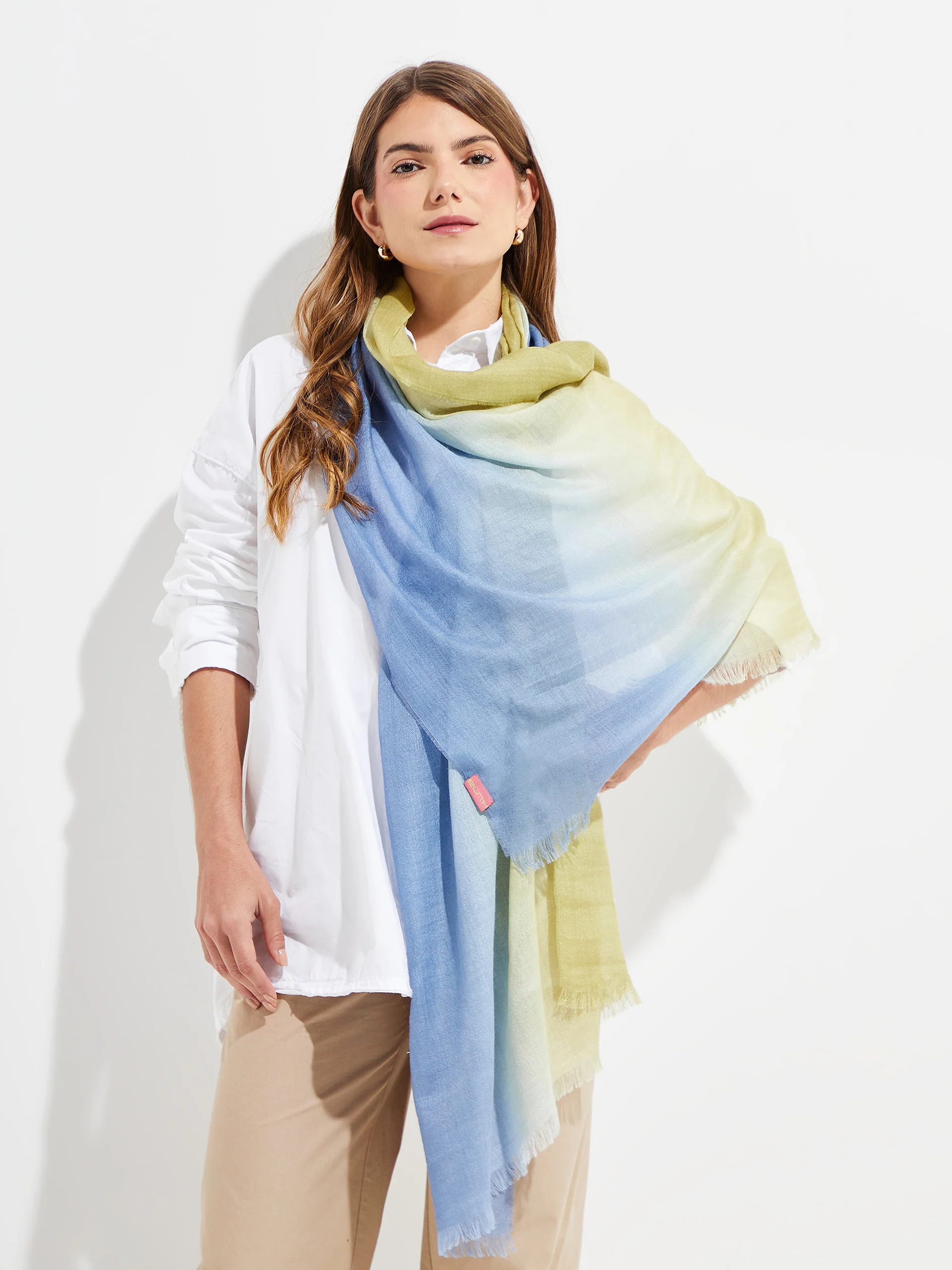 Yacob Shawl Baby Alpaca Color Blue