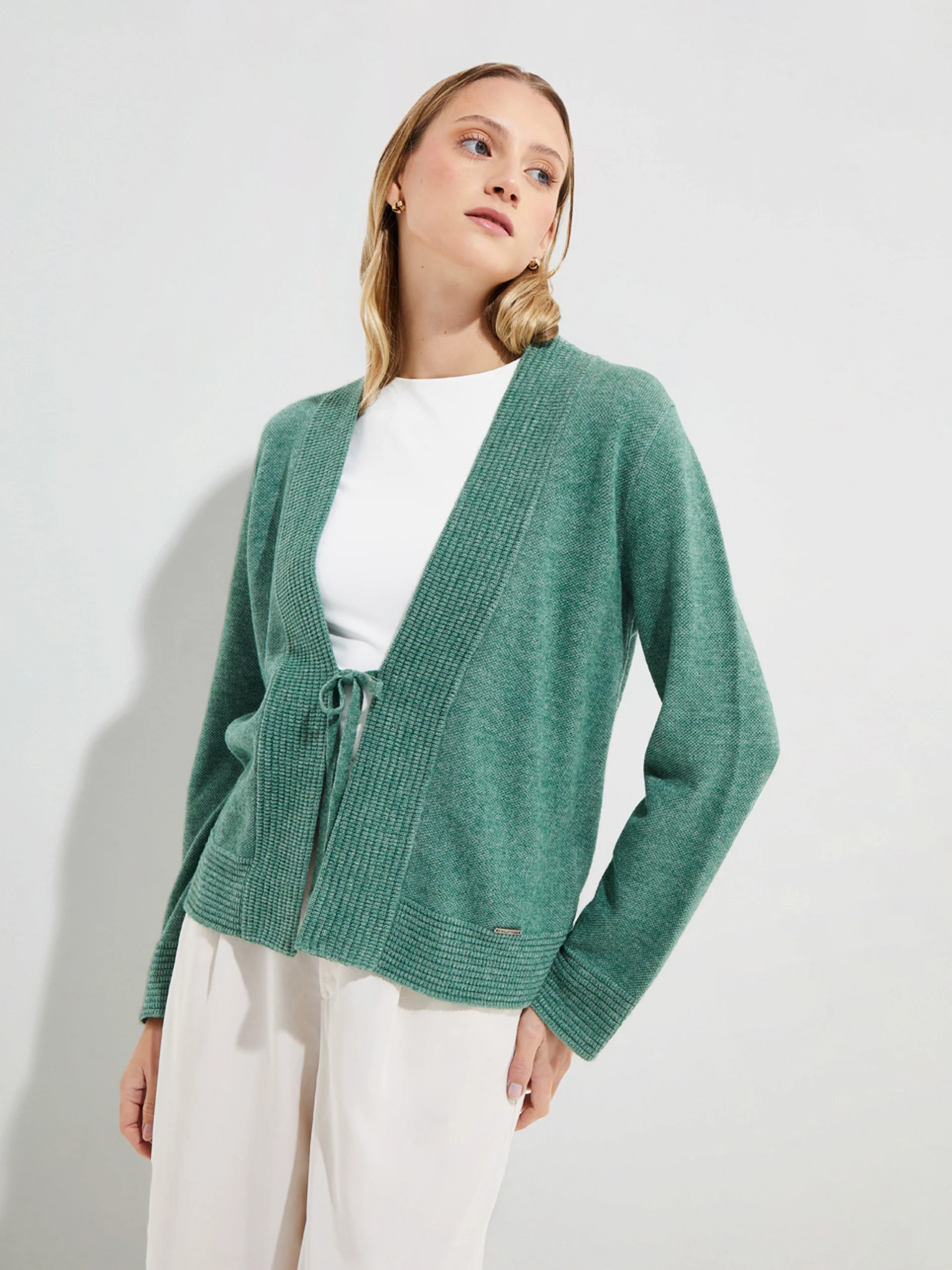 Yalika Cardigan Cotton Color Green - Image 2