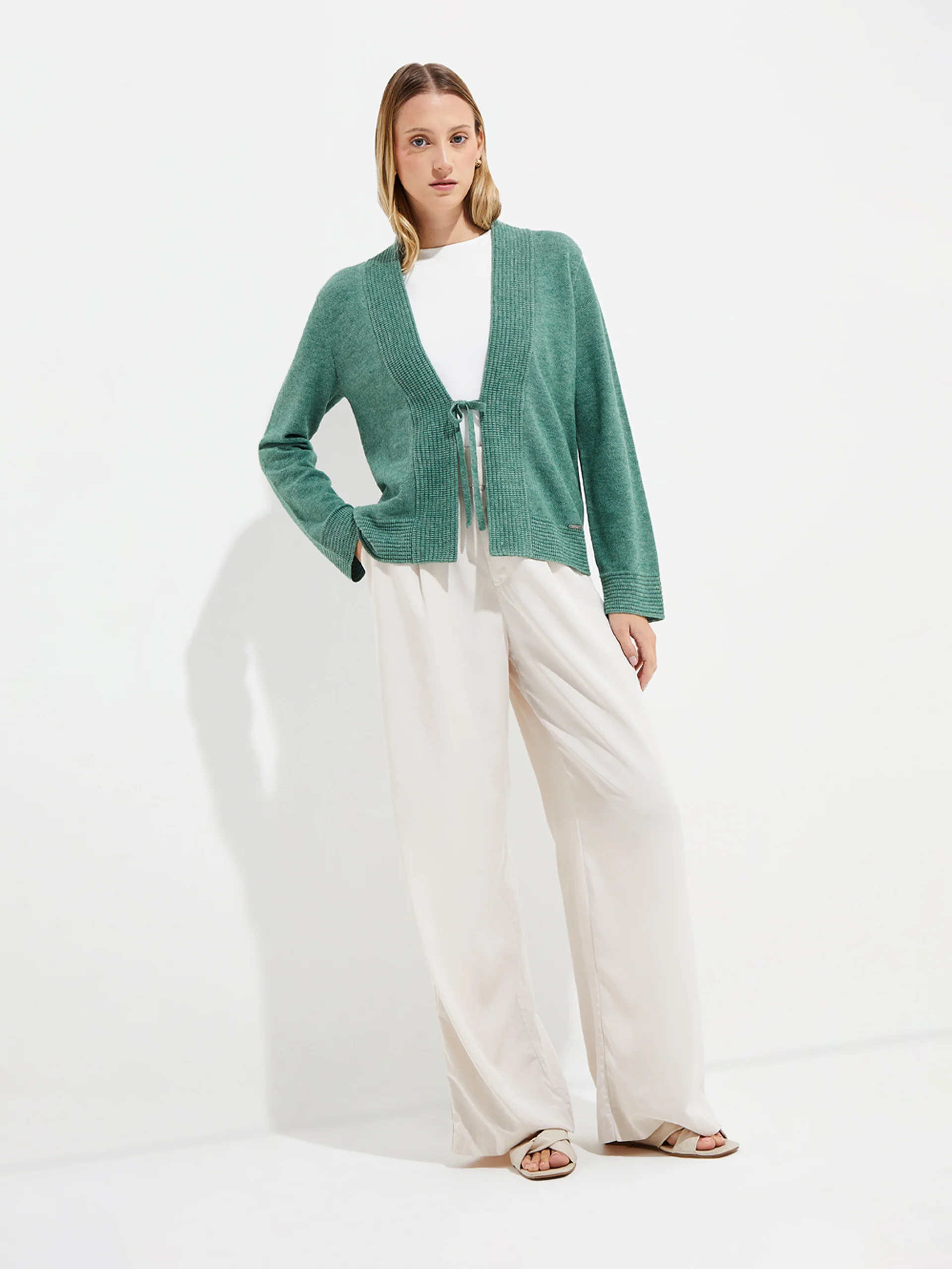Yalika Cardigan Cotton Color Green - Image 4