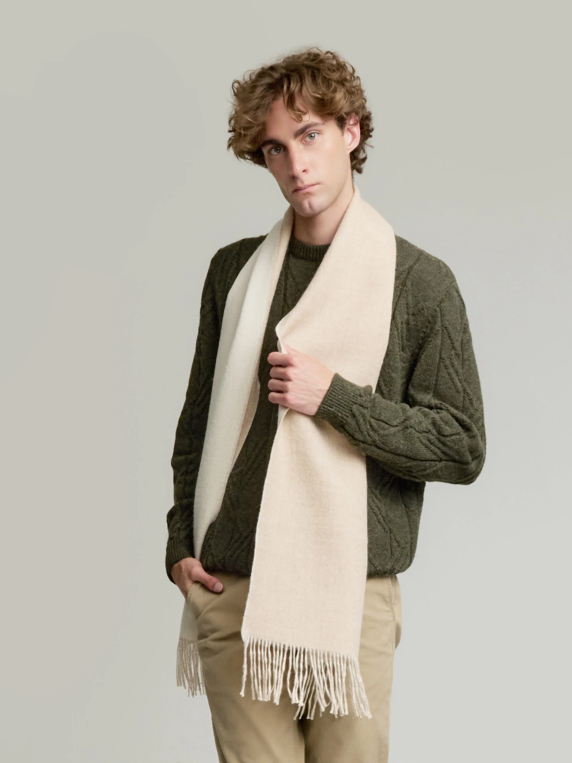 Yamila Scarf Baby Alpaca Color Beige - Image 4