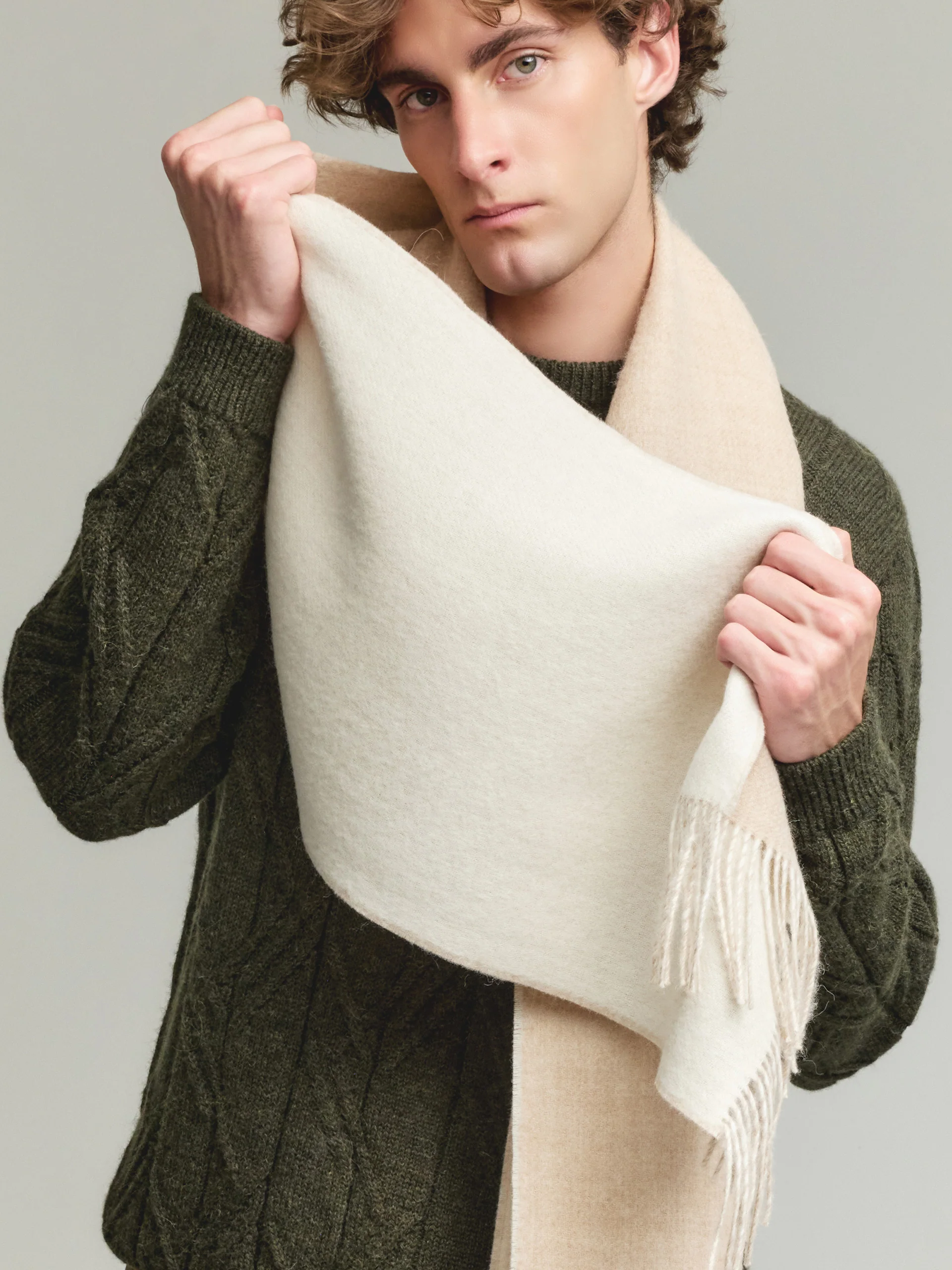 Yamila Scarf Baby Alpaca Color Beige - Image 5
