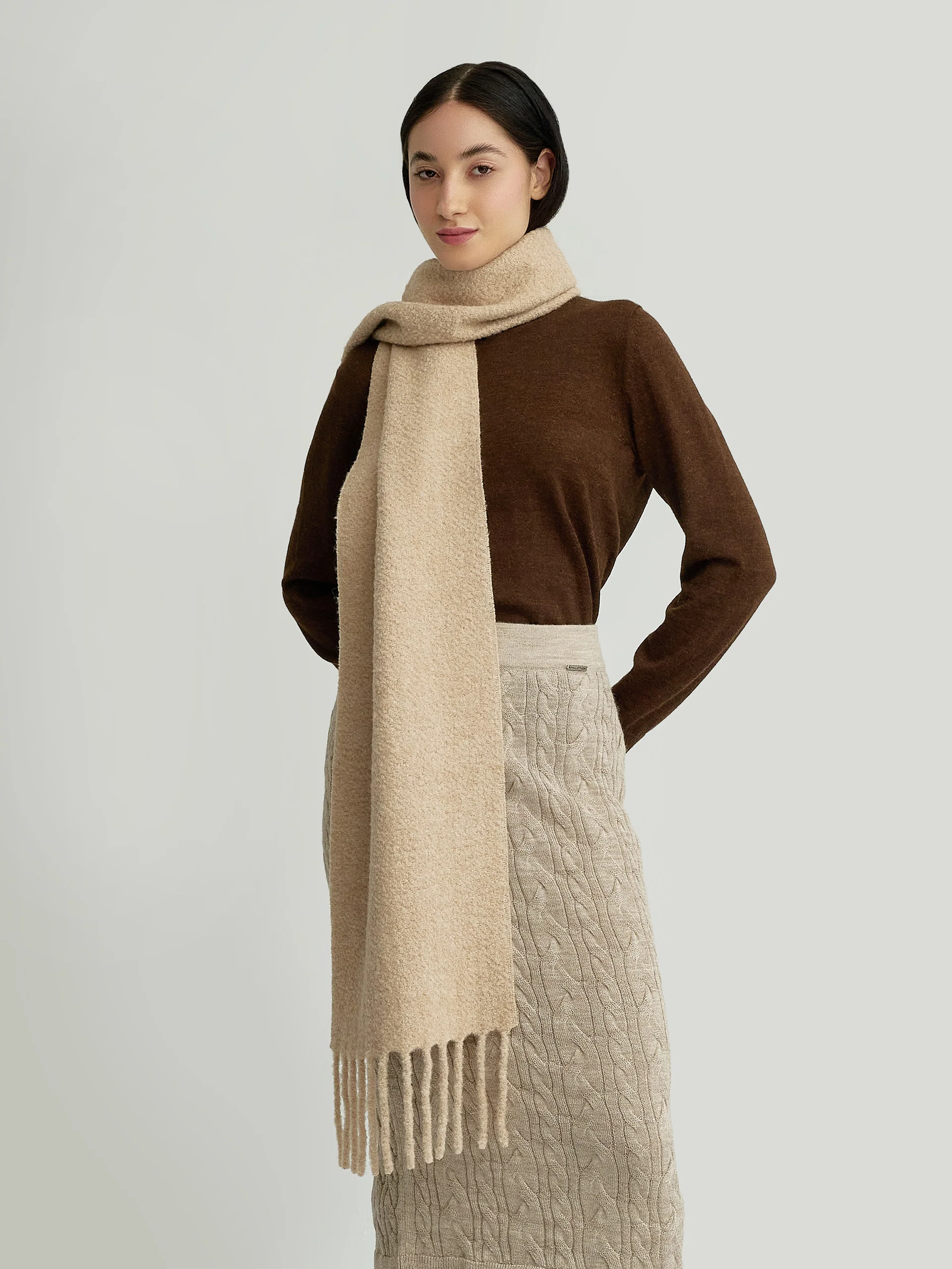 Yamileth Scarf Baby Alpaca & Wool Color Beige