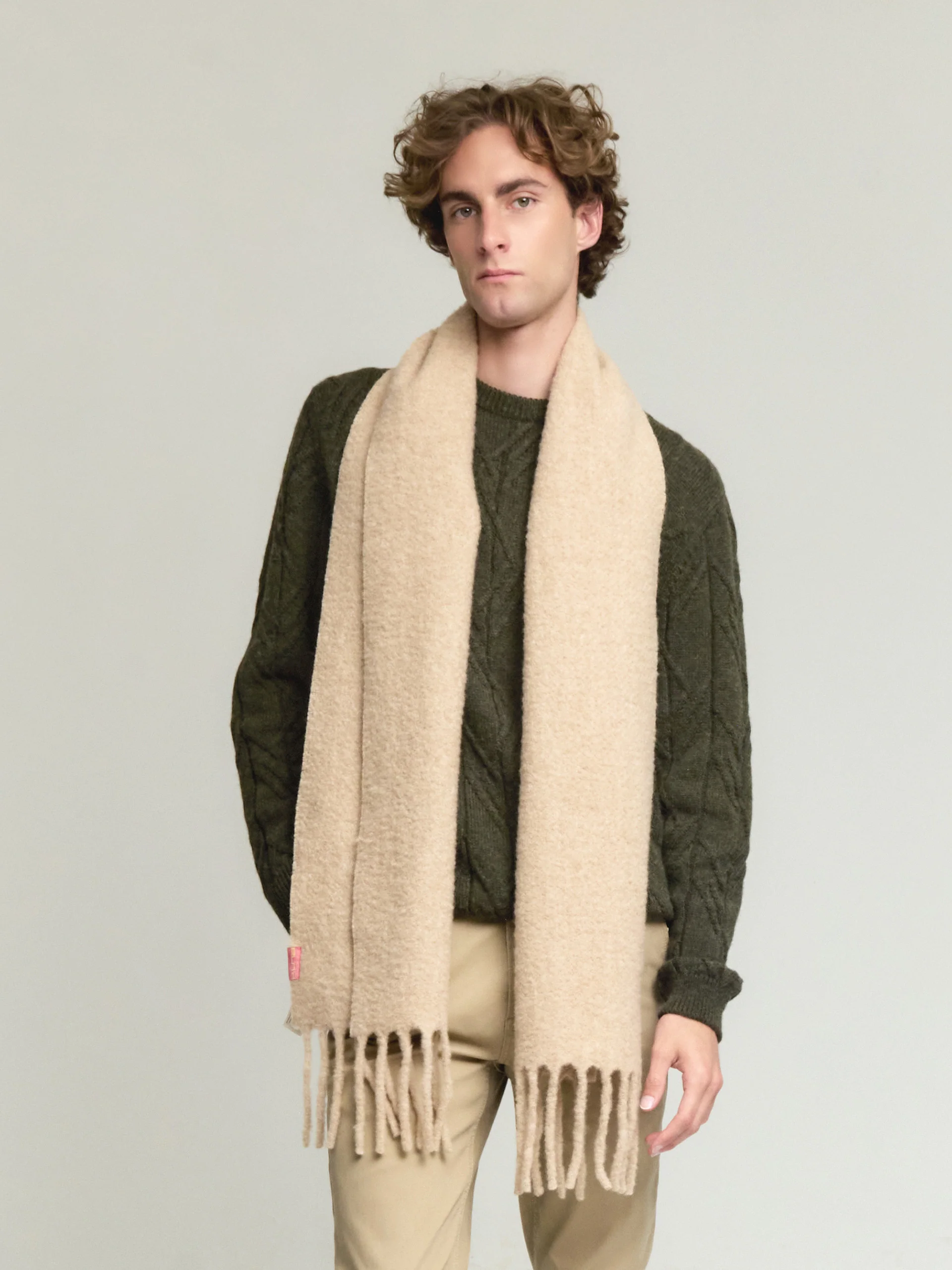 Yamileth Scarf Baby Alpaca & Wool Color Beige - Image 4