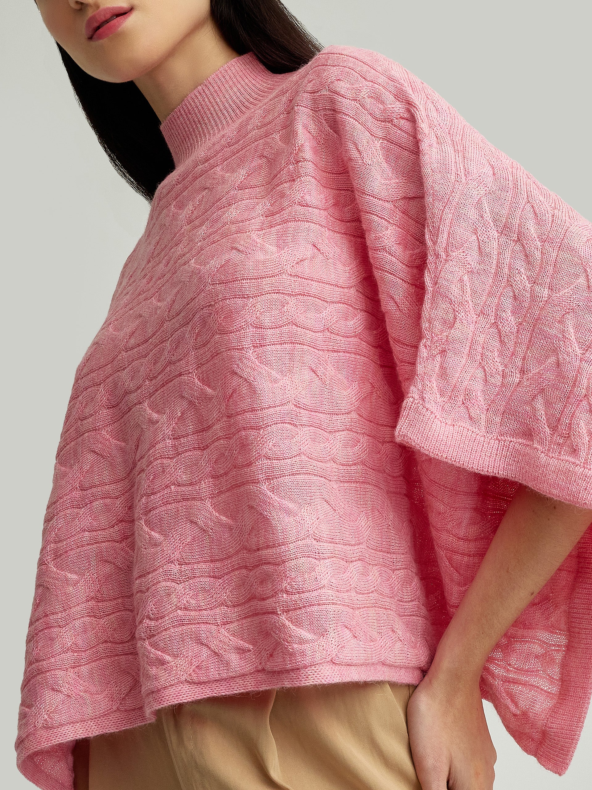 Yanina Poncho Baby Alpaca Color Pink - Image 5