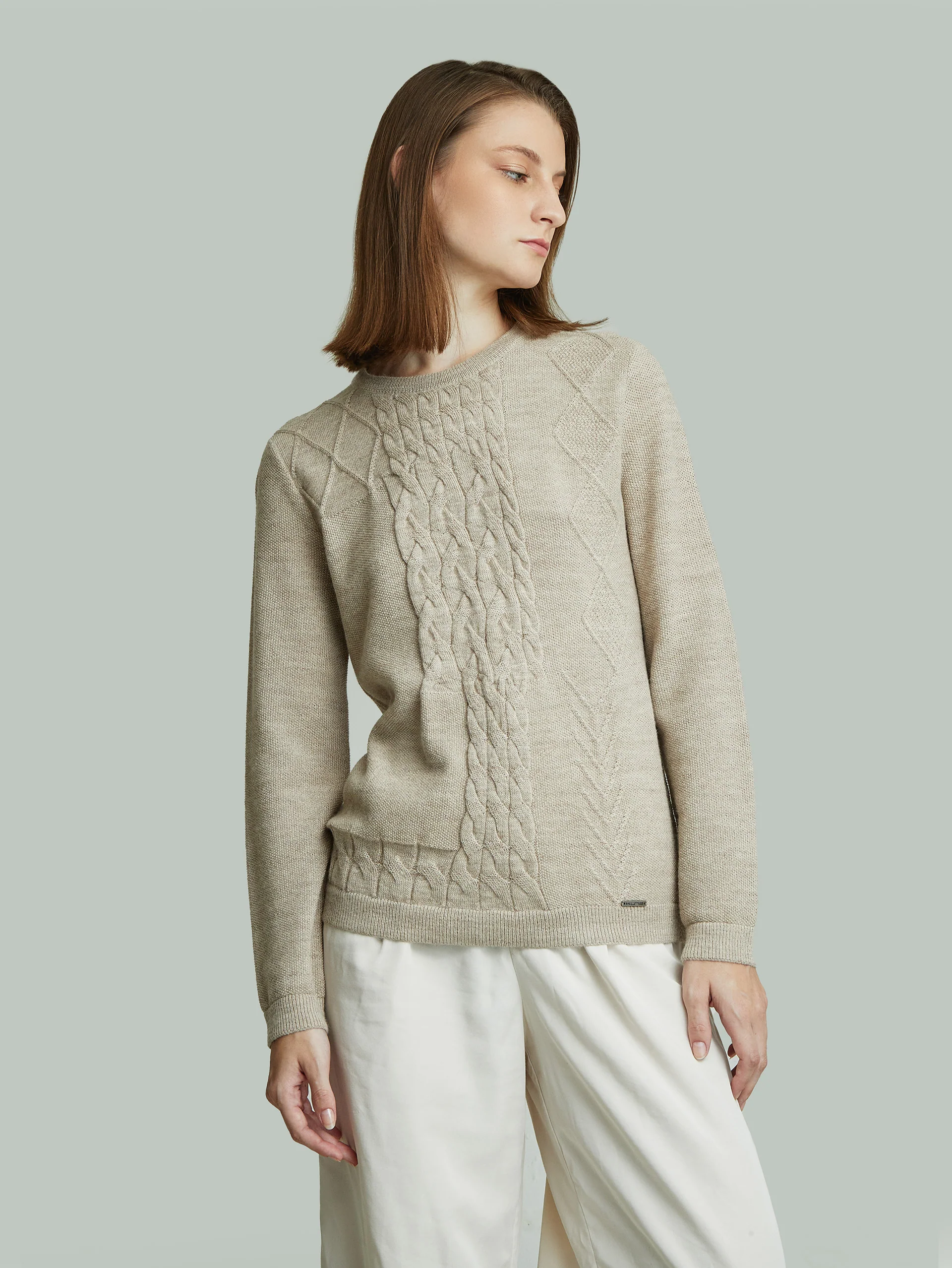 Yanina Sweater Baby Alpaca Color Beige - Image 2