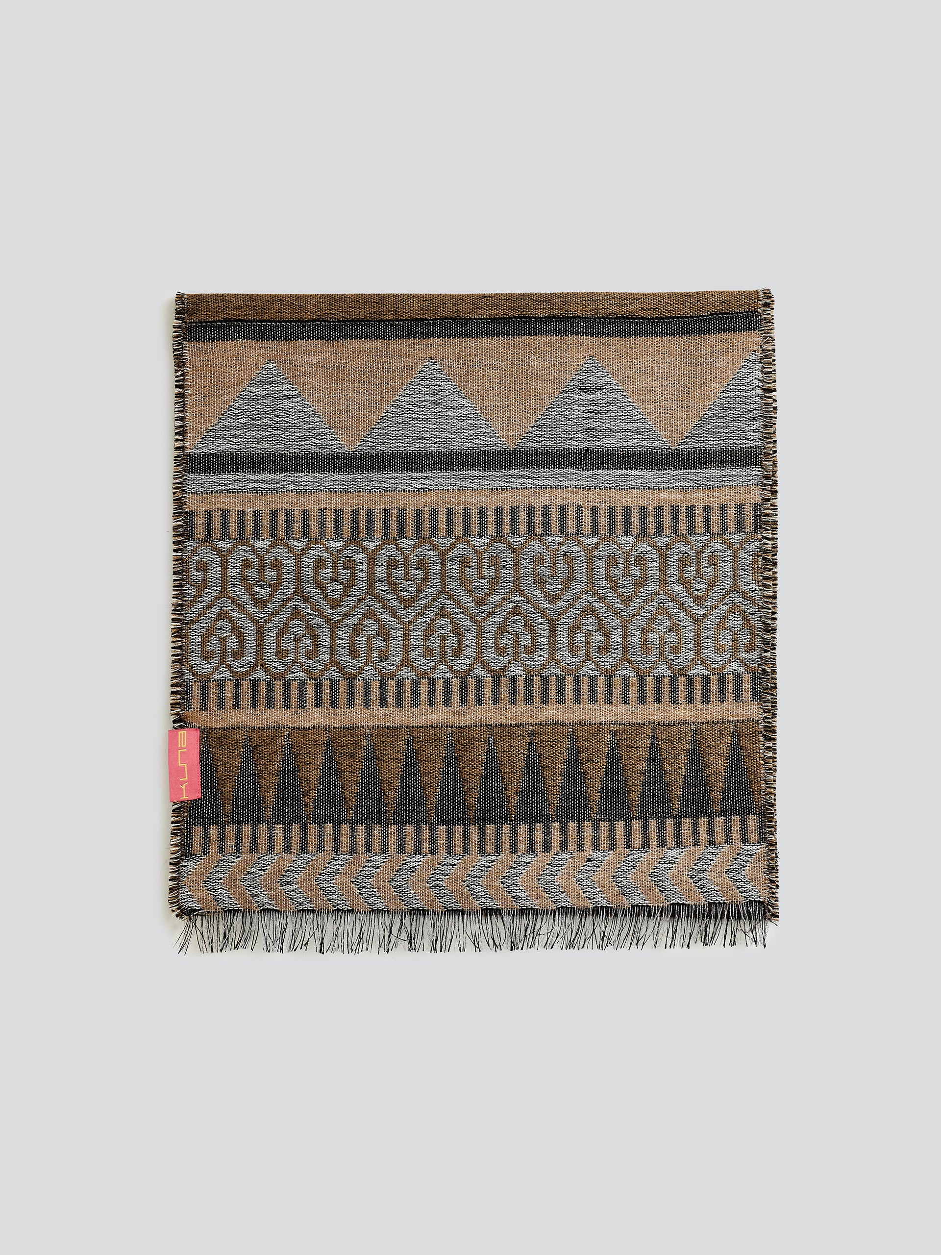 Yaranga Scarf Baby Alpaca Color Brown/Grey - Image 2