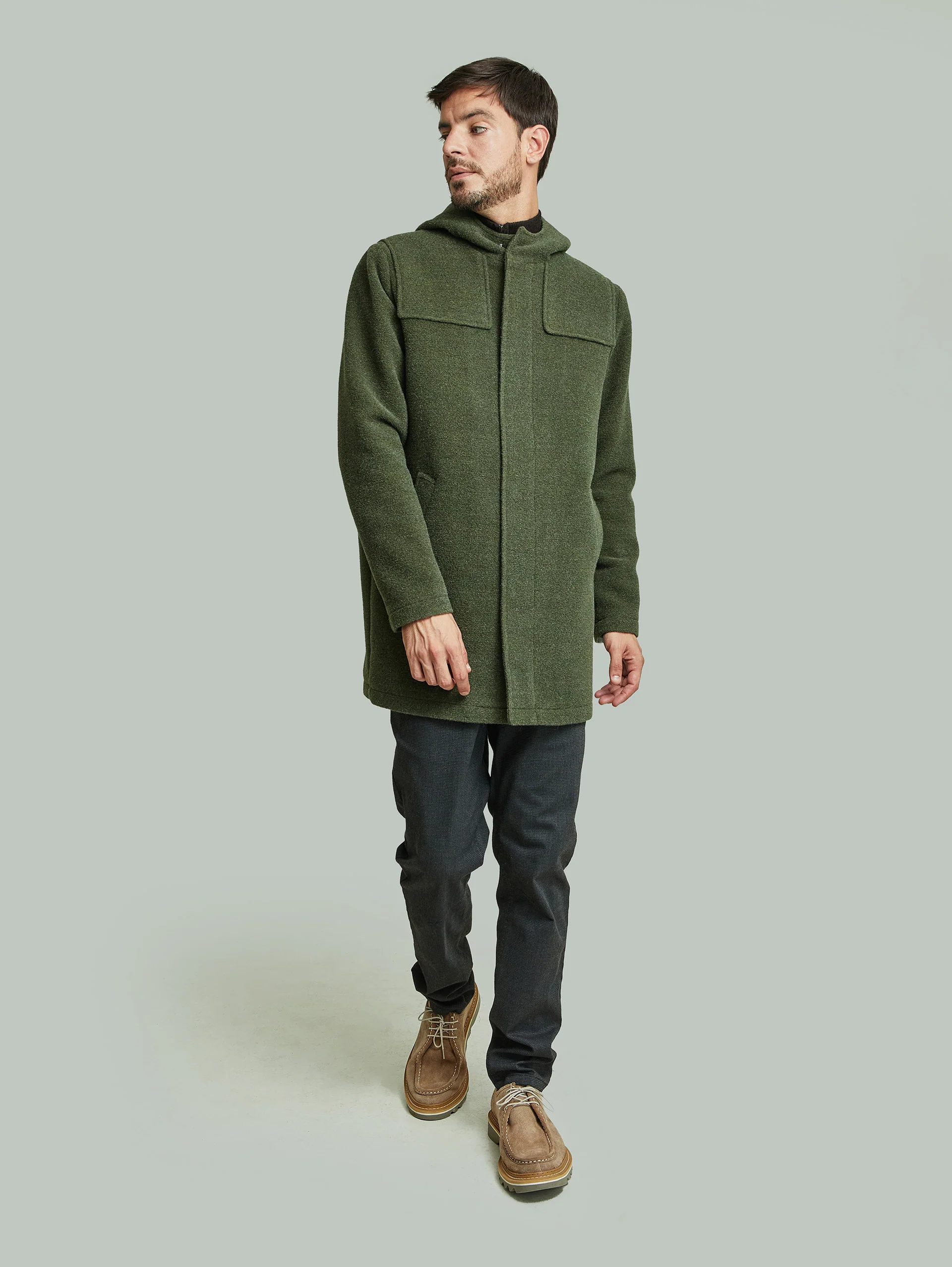 Yared Coat Wool & Alpaca Color Green - Image 4