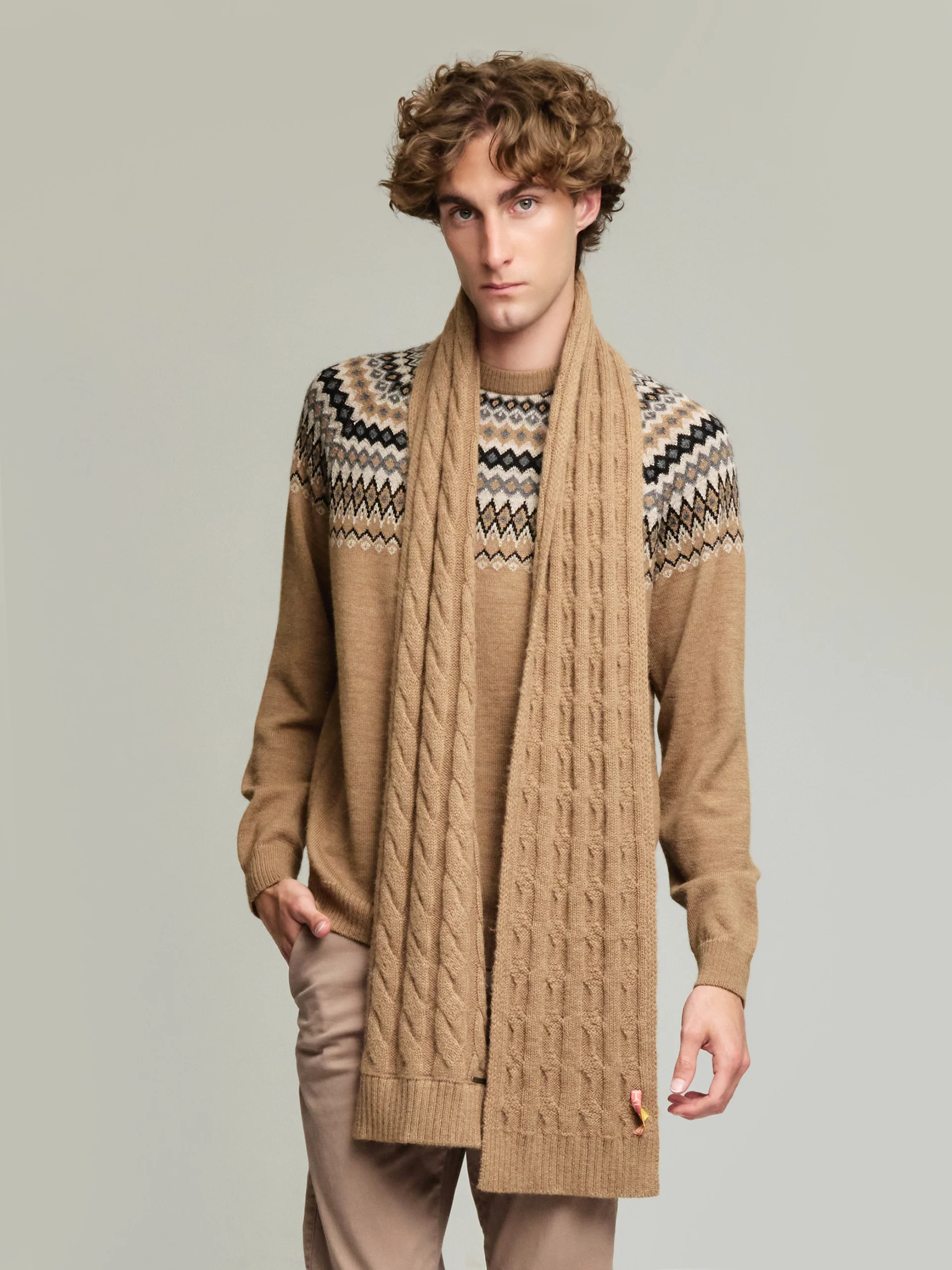 Yarela Scarf Baby Alpaca Color Camel - Image 4