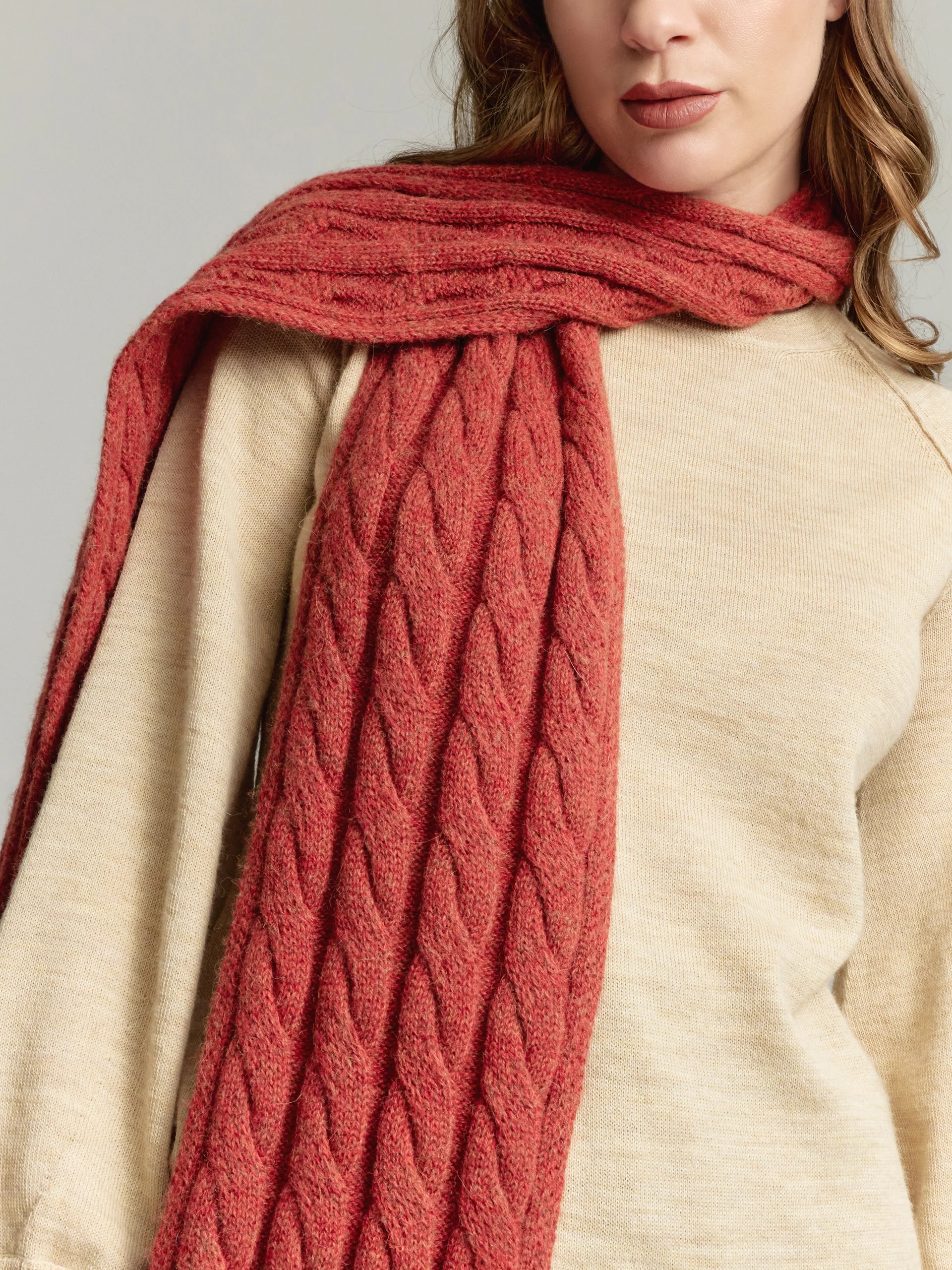 Yarela Scarf Baby Alpaca Color Orange - Image 3