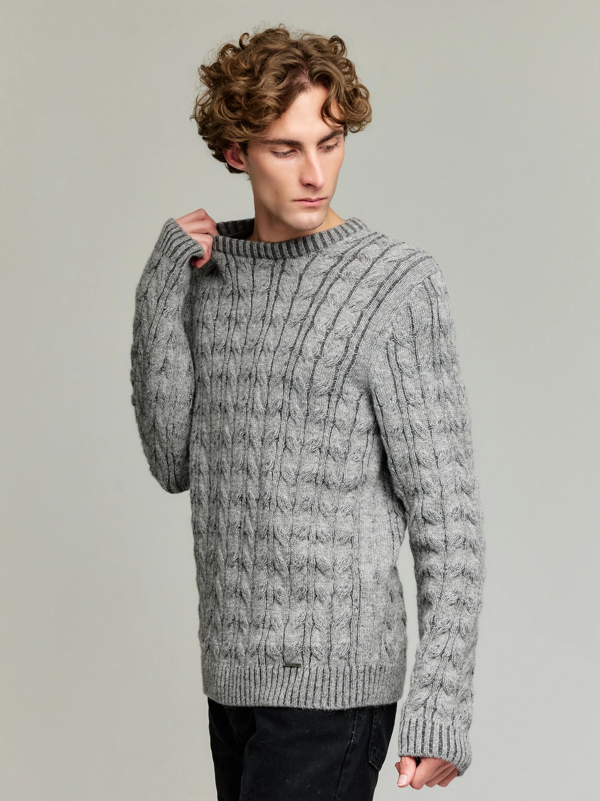 Yasikov Sweater Baby Alpaca Color Grey - Image 2