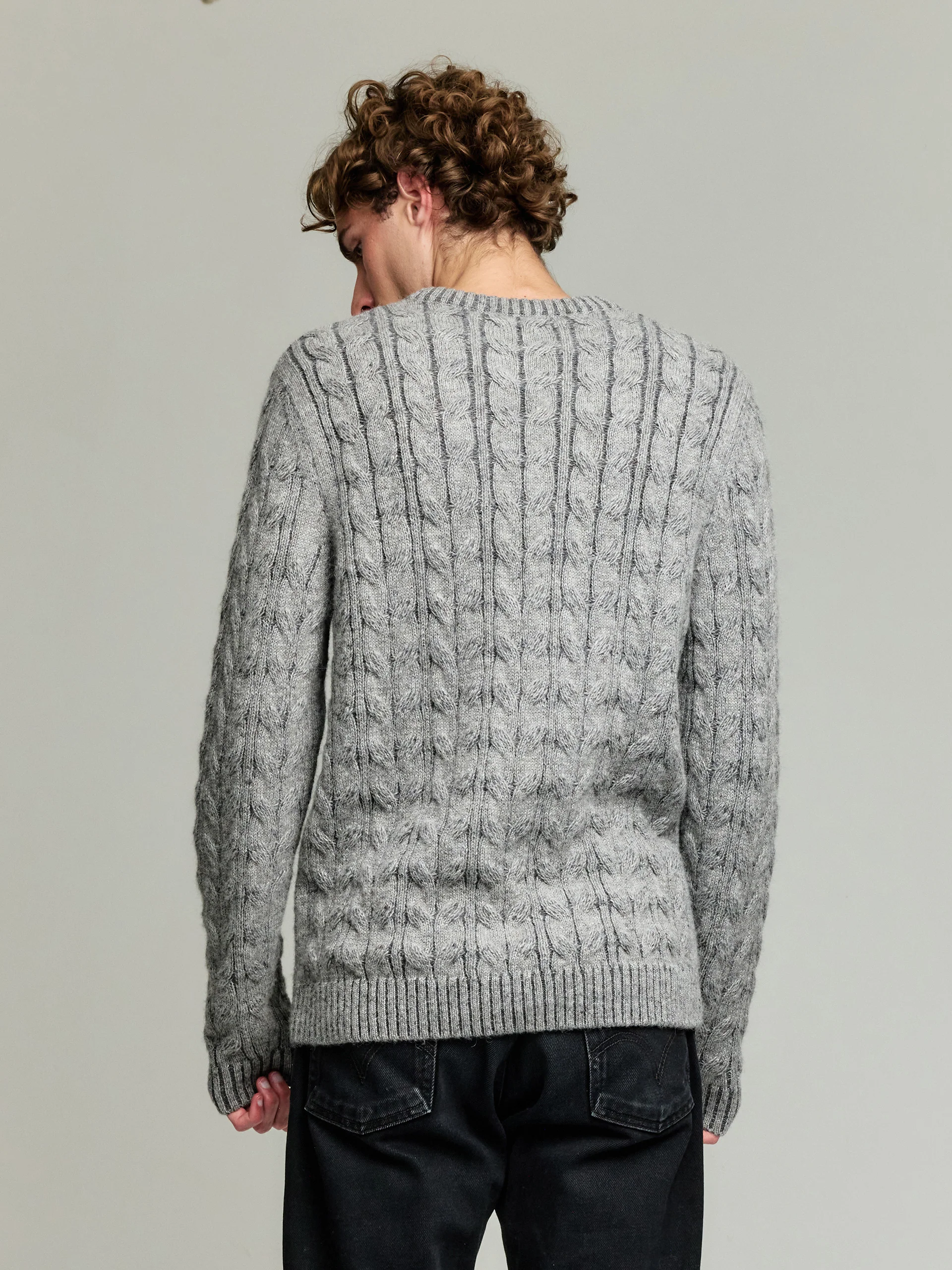 Yasikov Sweater Baby Alpaca Color Grey - Image 3